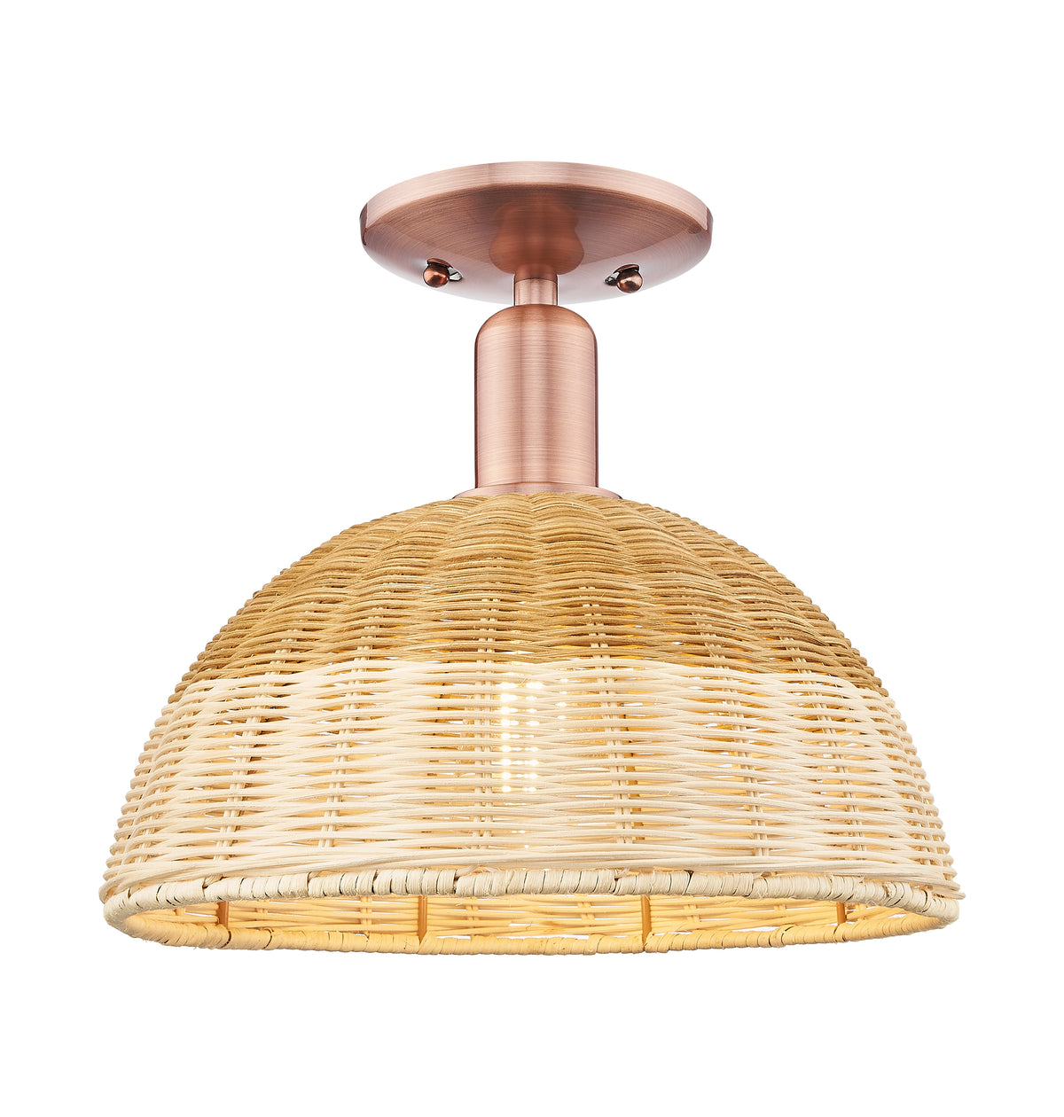 Natural Ballston Dome 12-Inch 1-Light Semi-Flush Mount