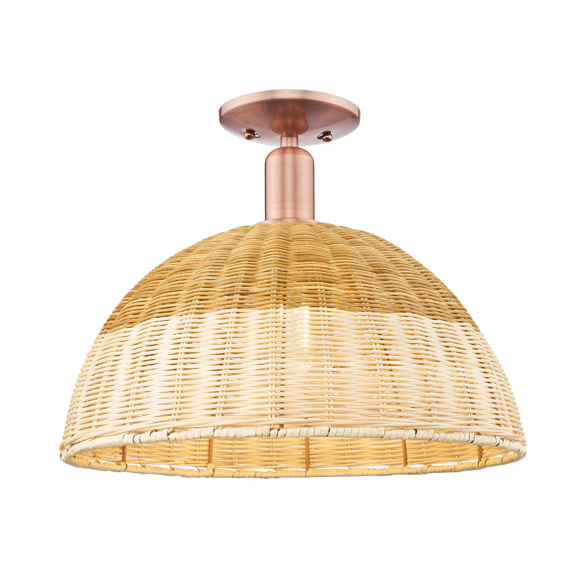 Natural Ballston Dome 16-Inch 1-Light Semi-Flush Mount
