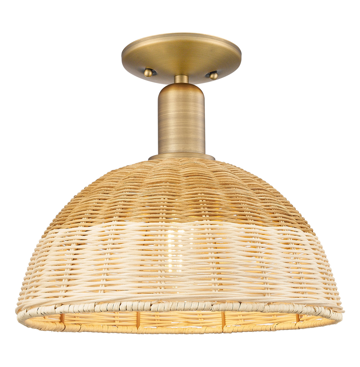 Natural Ballston Dome 12-Inch 1-Light Semi-Flush Mount