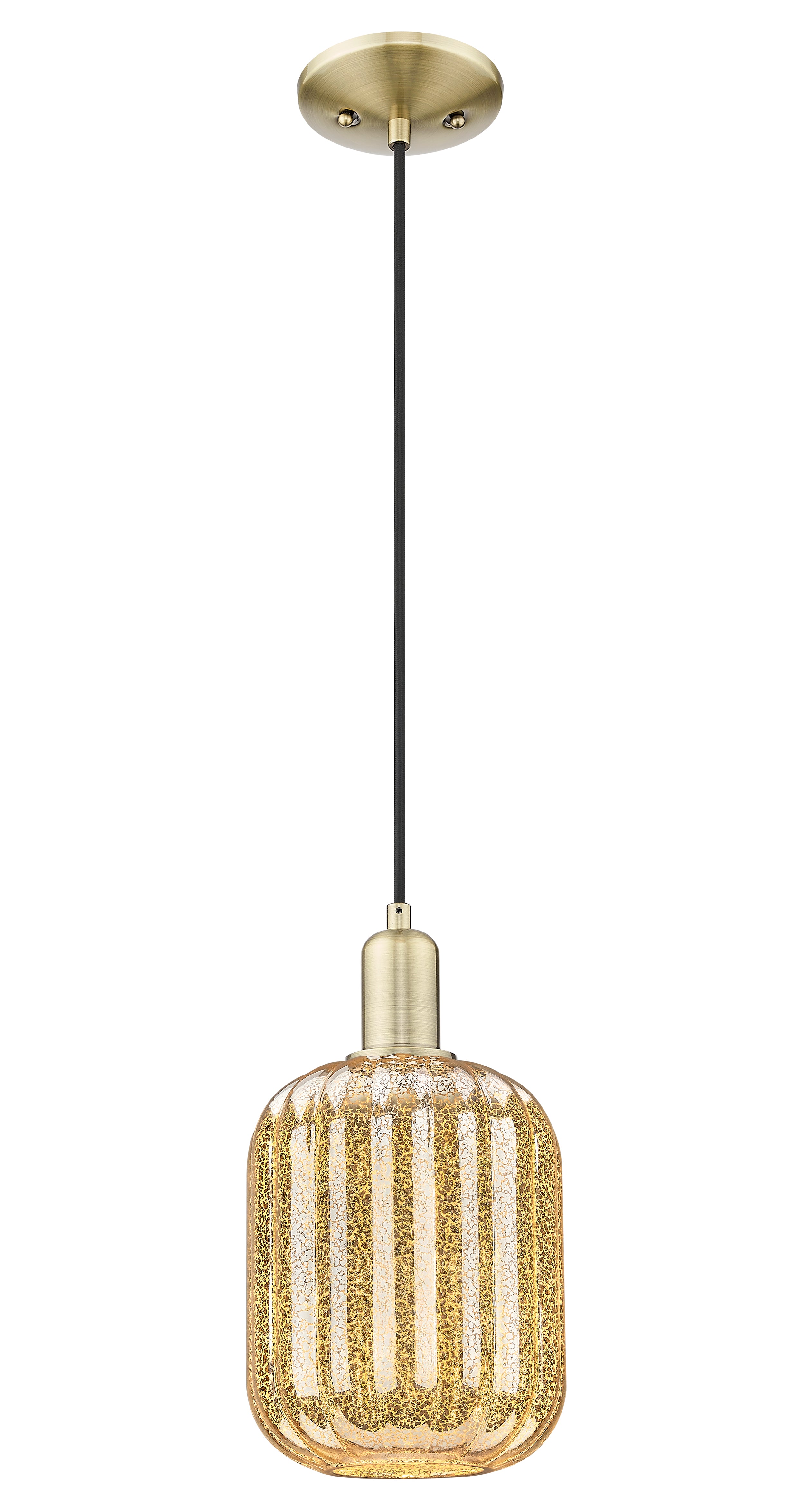 Arcadia Mini Pendant Antique Brass Glass