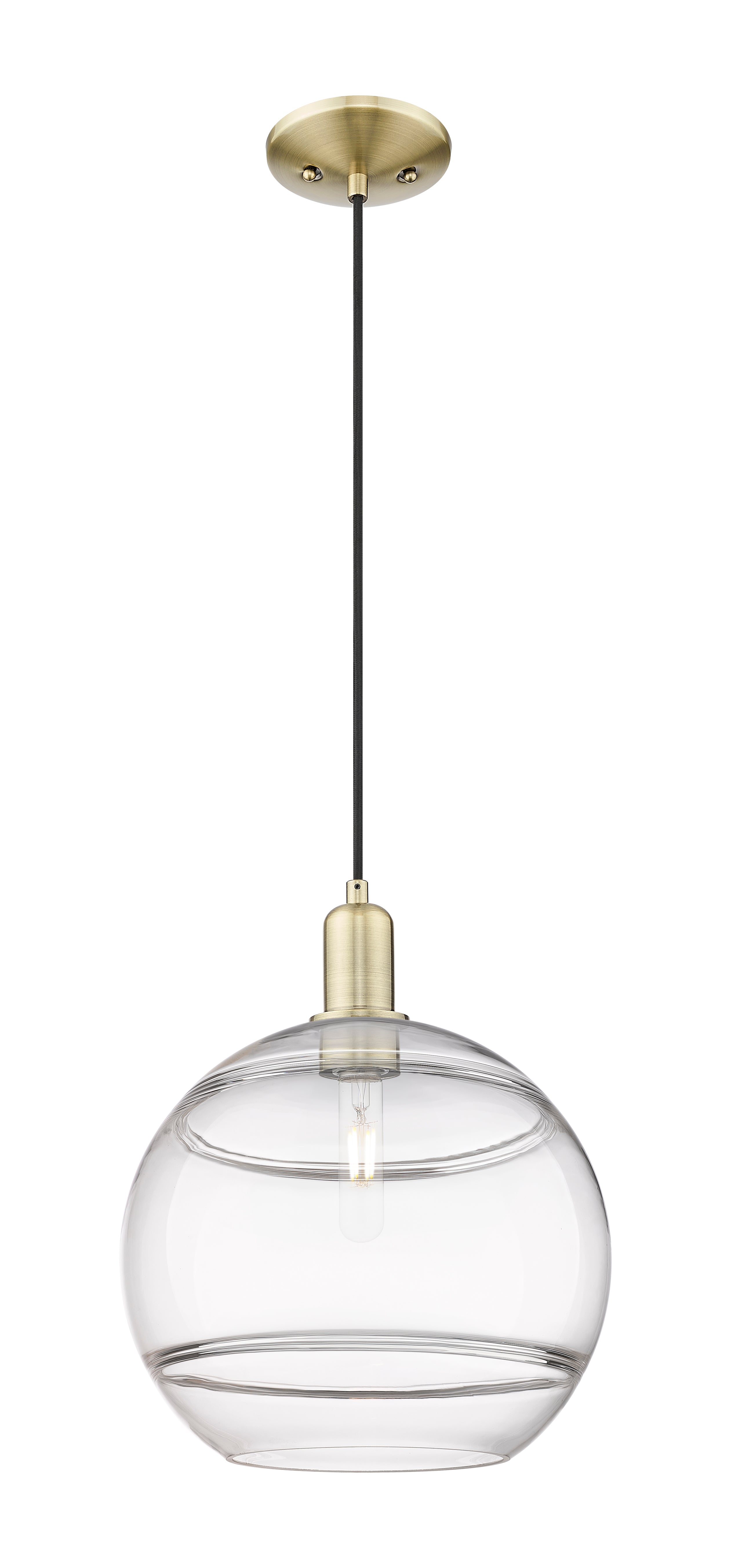 Arcadia Mini Pendant Antique Brass 12 Inch