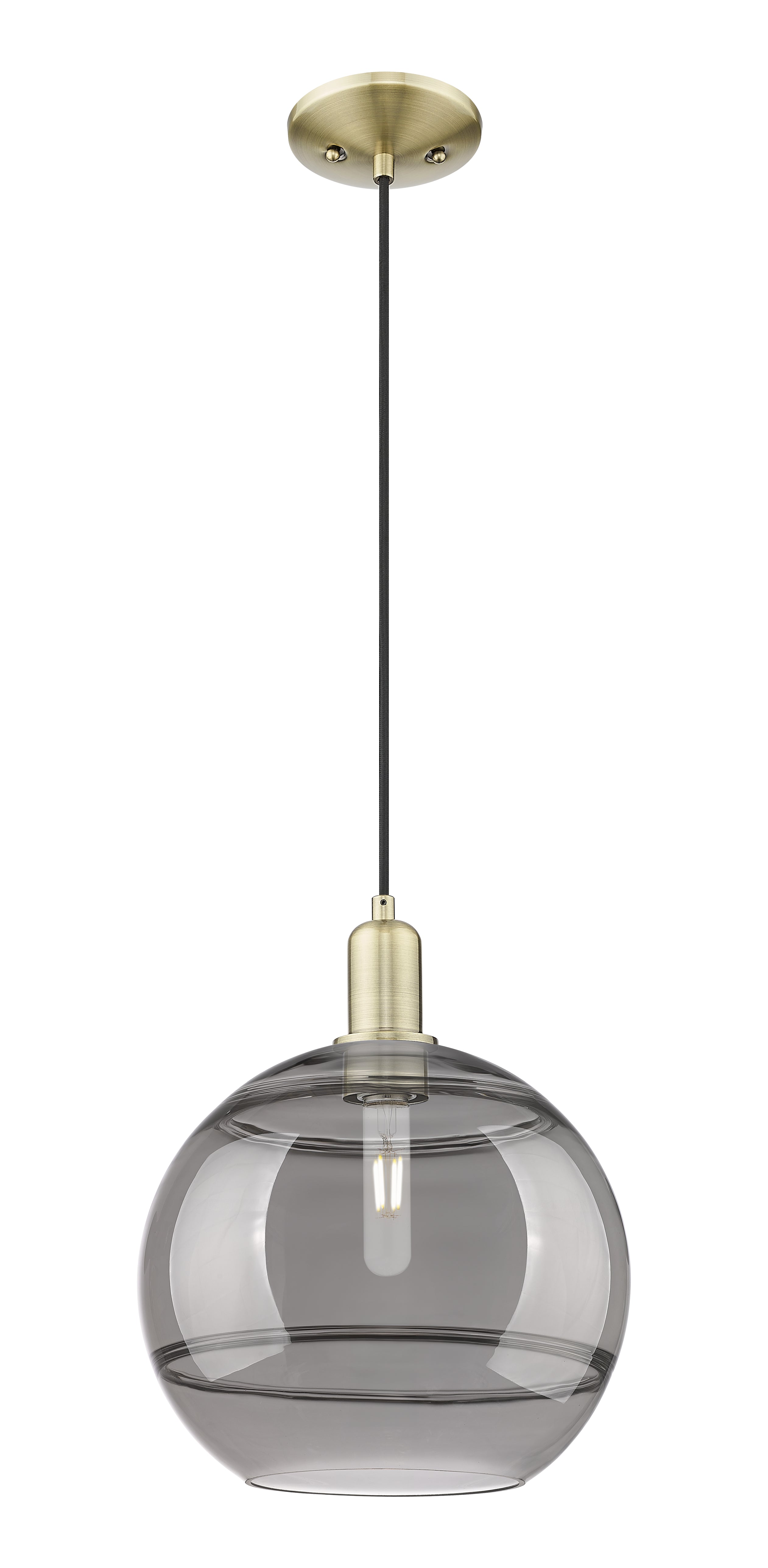 Arcadia Mini Pendant Antique Brass 12 Inch