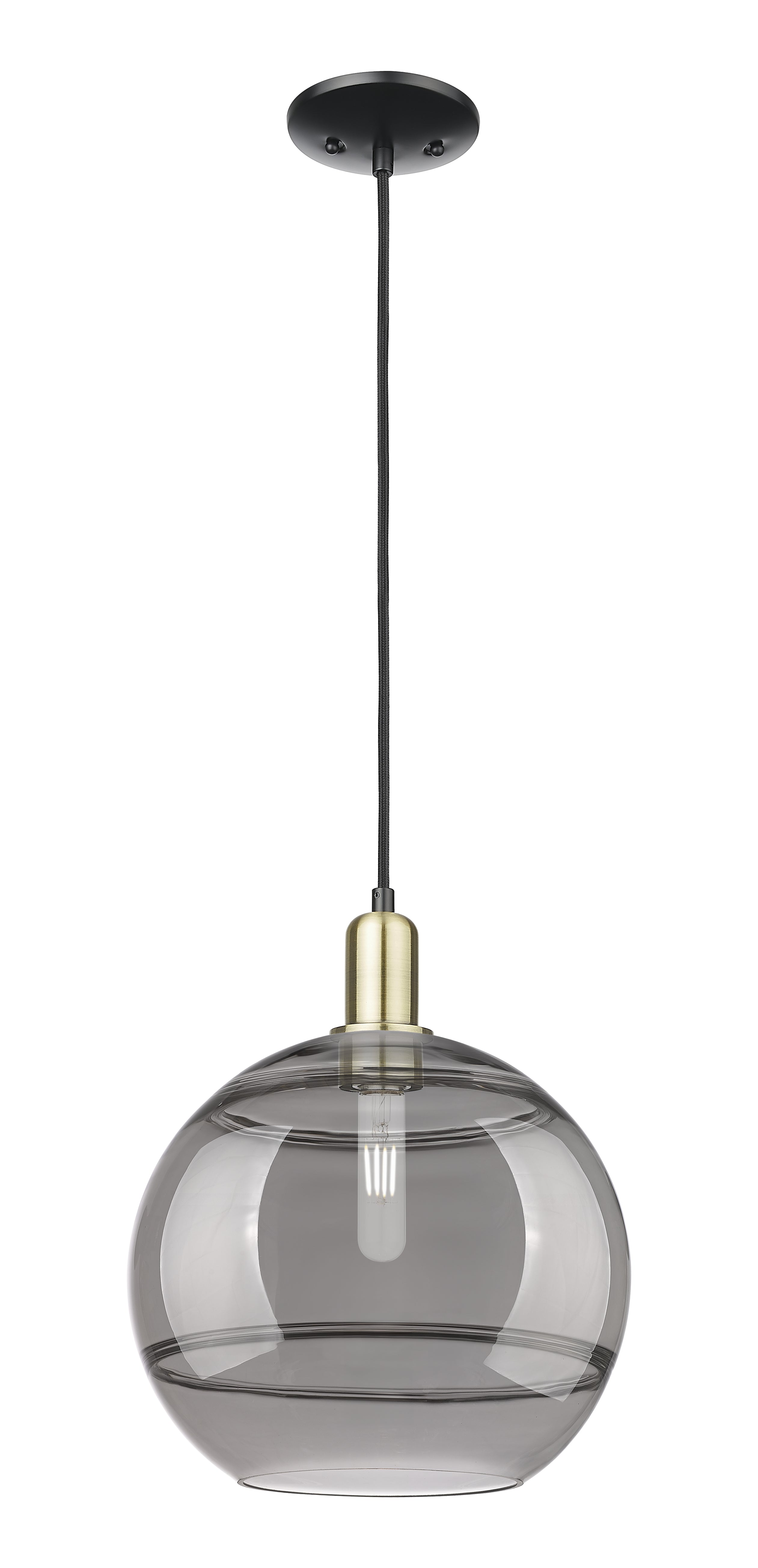 Arcadia Mini Pendant Antique Brass 12 Inch