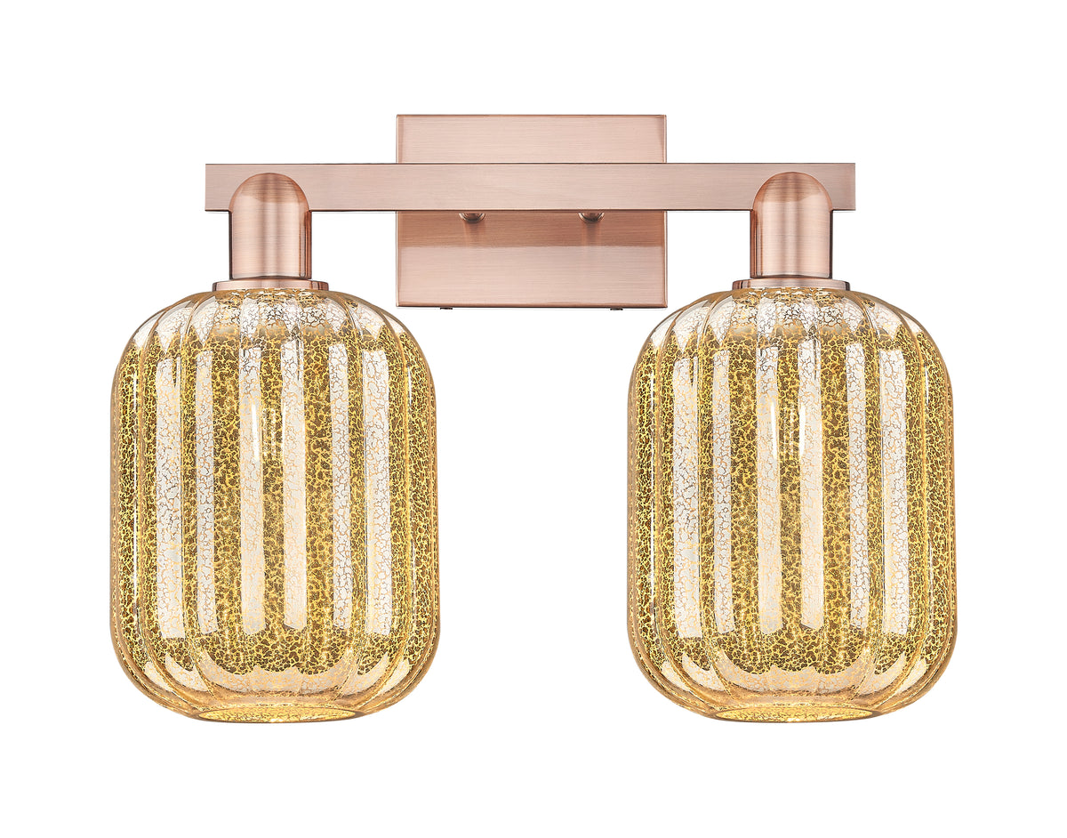 Preston Cylinder 16-Inch 2-Light Bath Vanity Light 13.5-Inch High