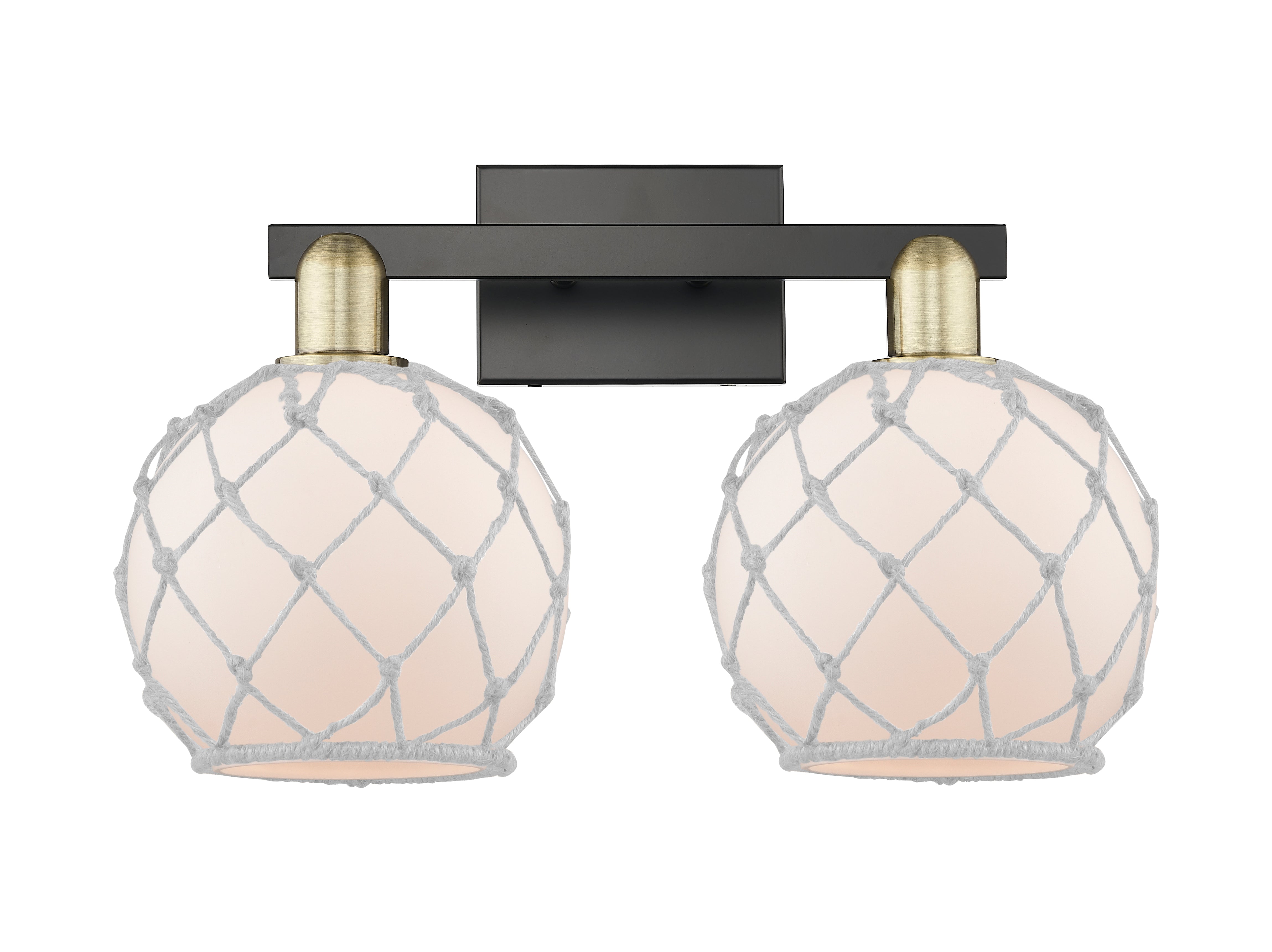 Arcadia Bath Vanity Light Brass Wicker