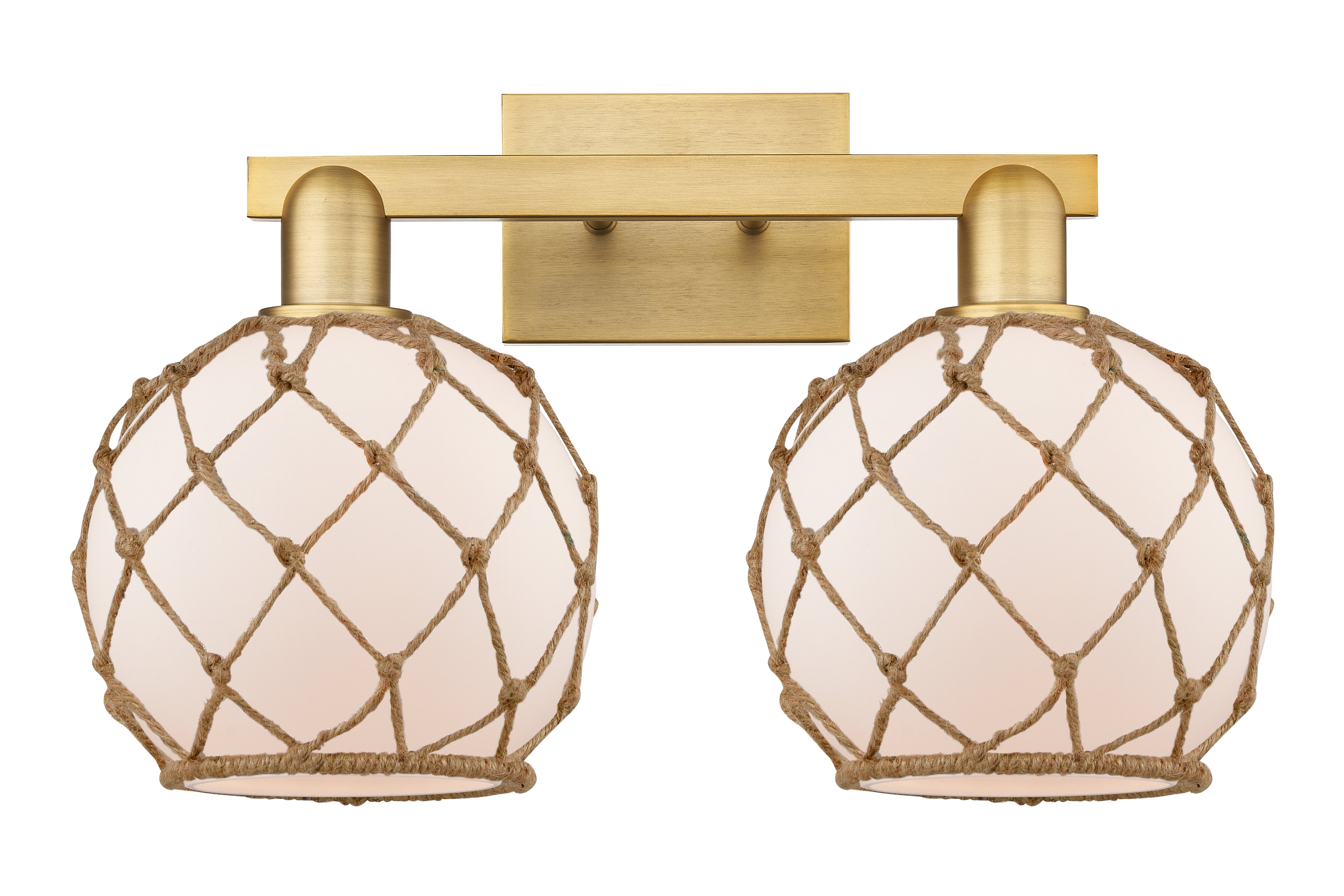 Arcadia Bath Vanity Light Brass Wicker