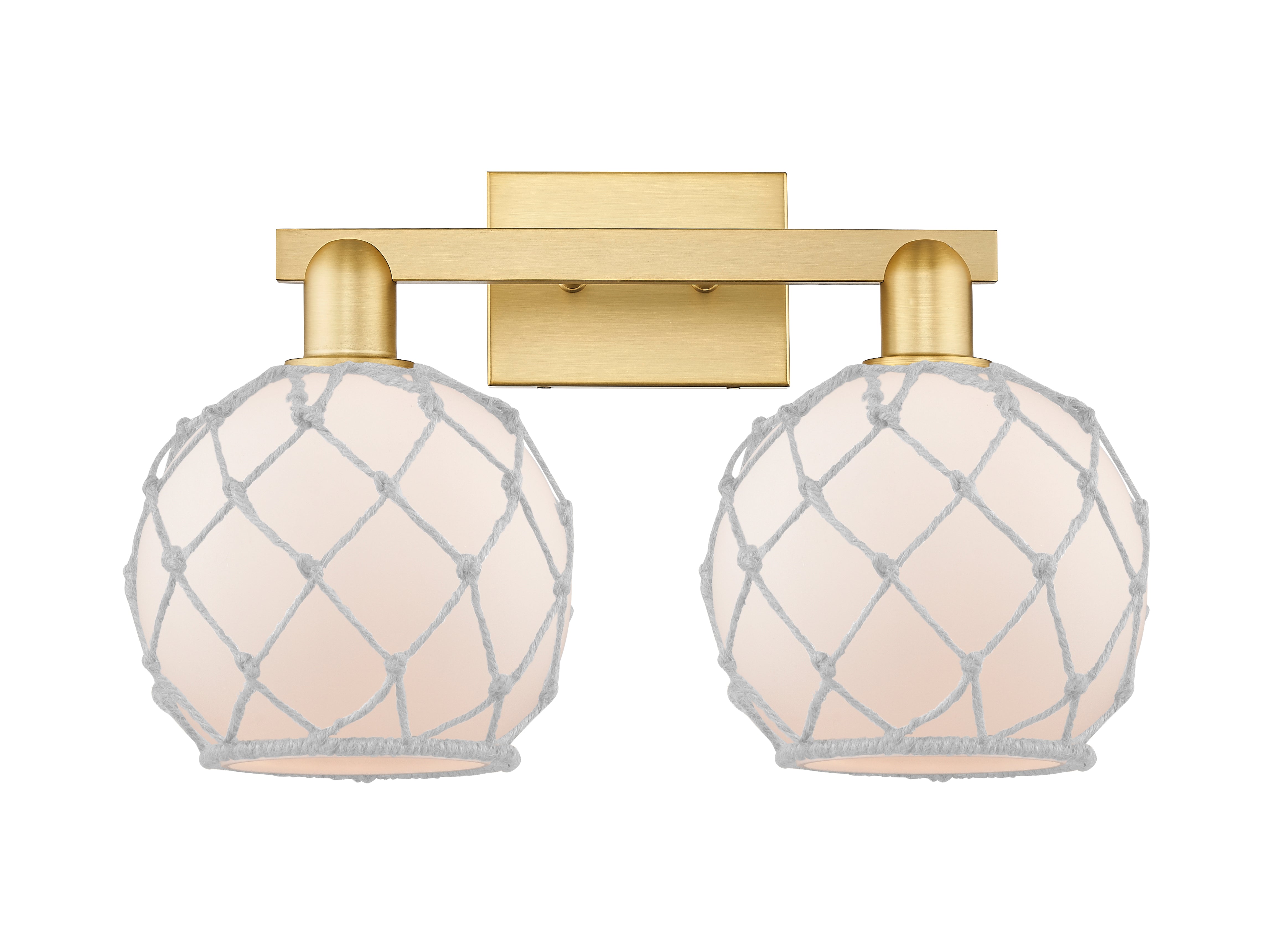 Arcadia Bath Vanity Light Brass Wicker
