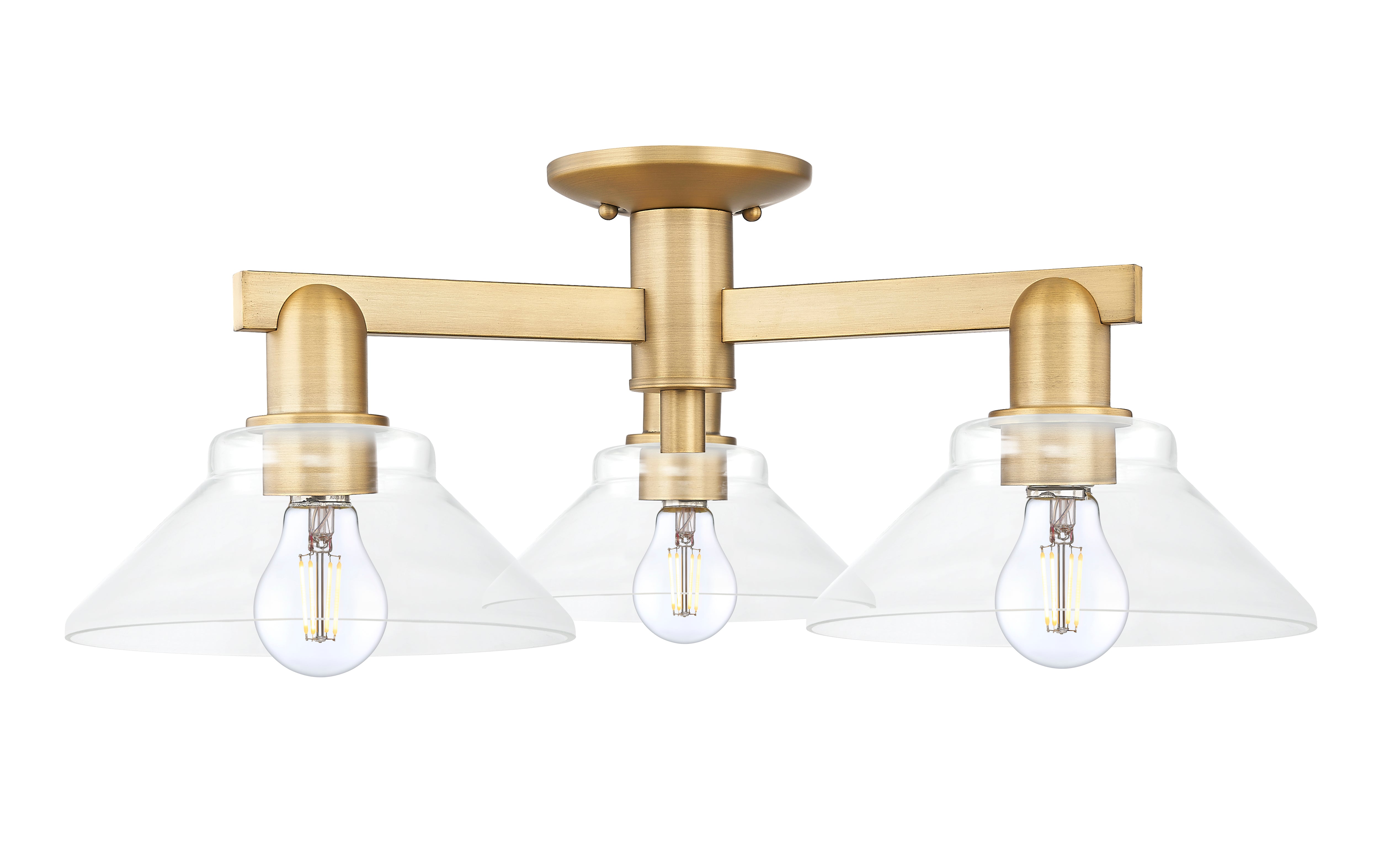 Arcadia Semi-Flush Mount Brushed Satin Nickel