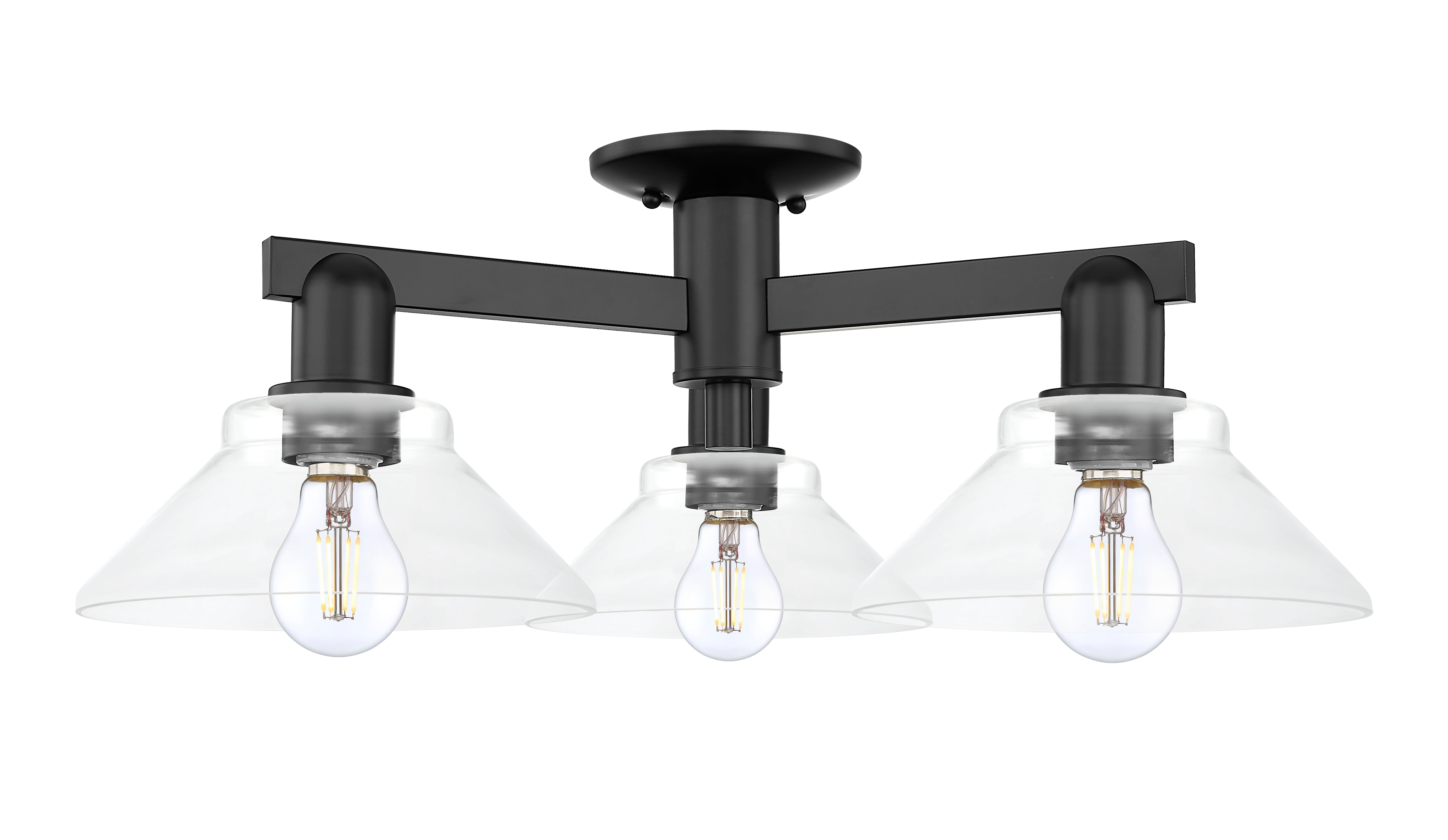 Arcadia Semi-Flush Mount Brushed Satin Nickel