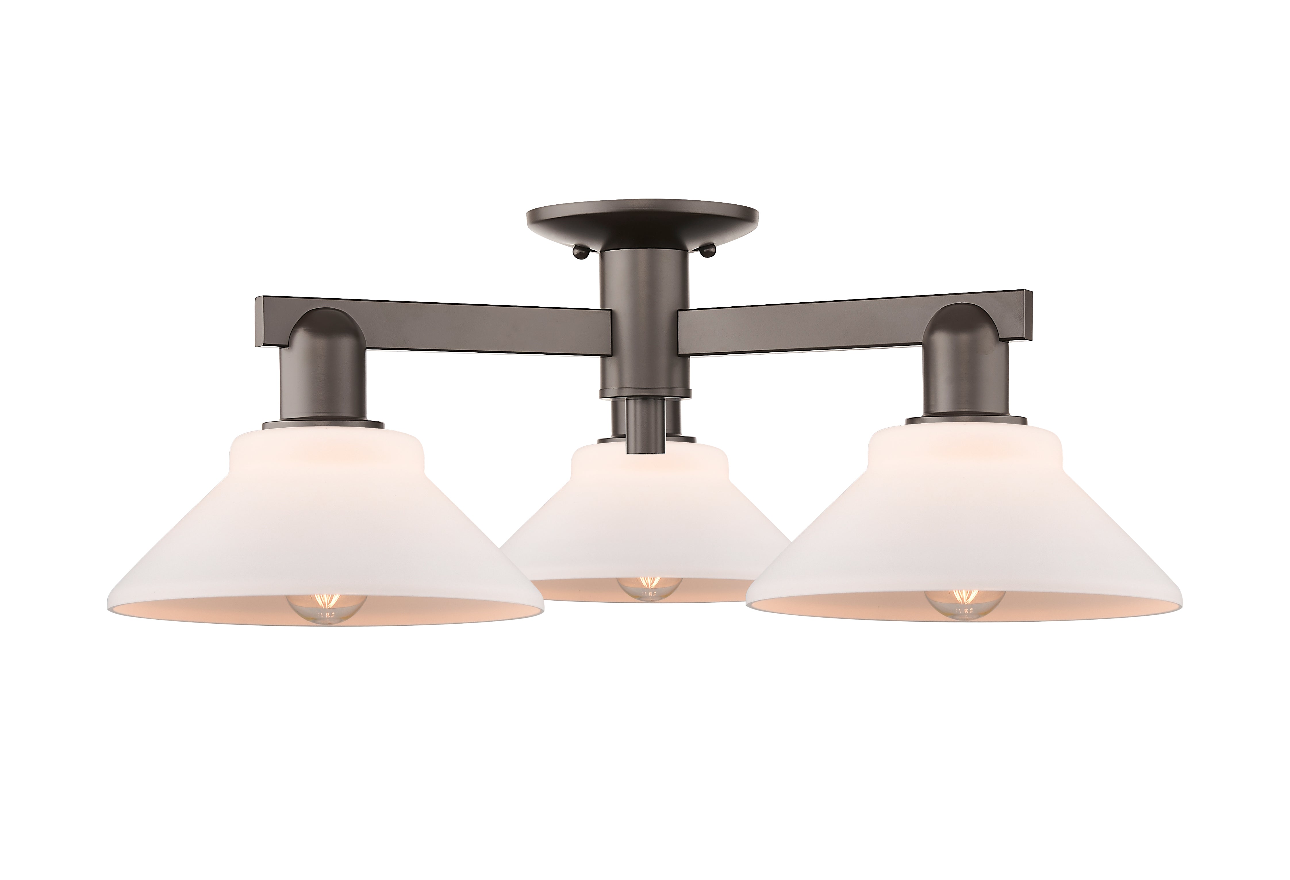 Arcadia Semi-Flush Mount Brushed Satin Nickel