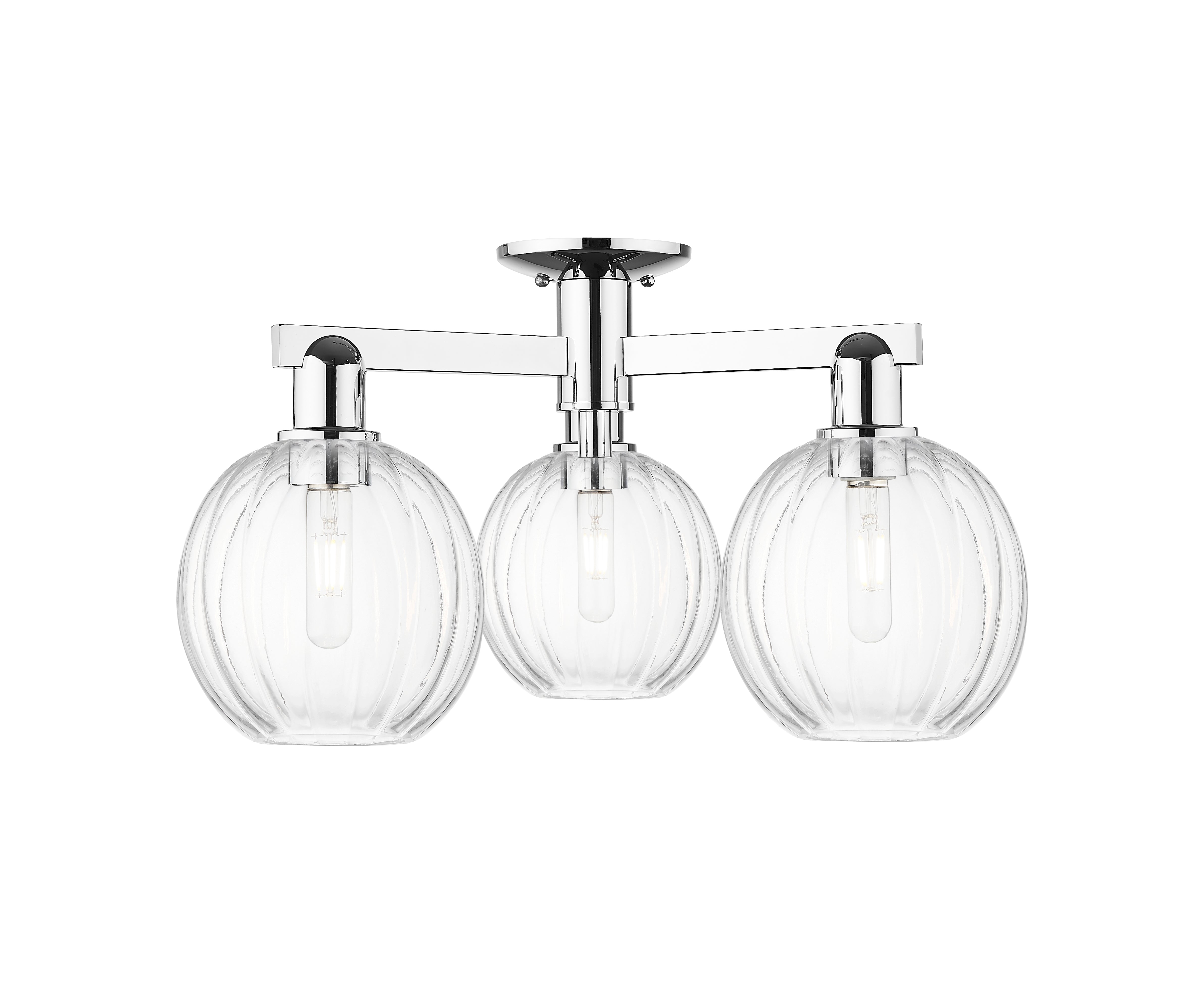 Arcadia Semi-Flush Mount Brushed Satin Nickel
