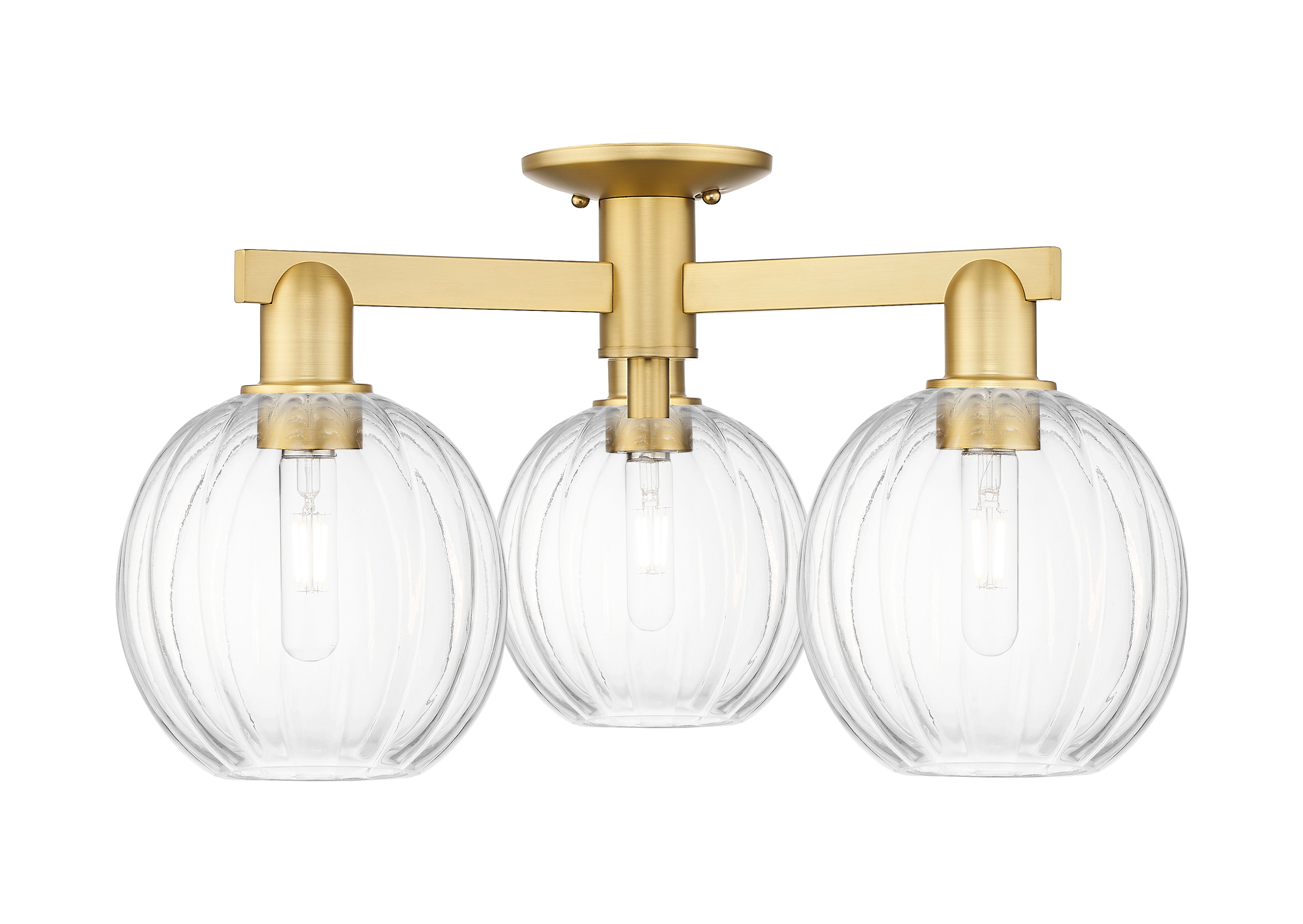 Arcadia Semi-Flush Mount Brushed Satin Nickel