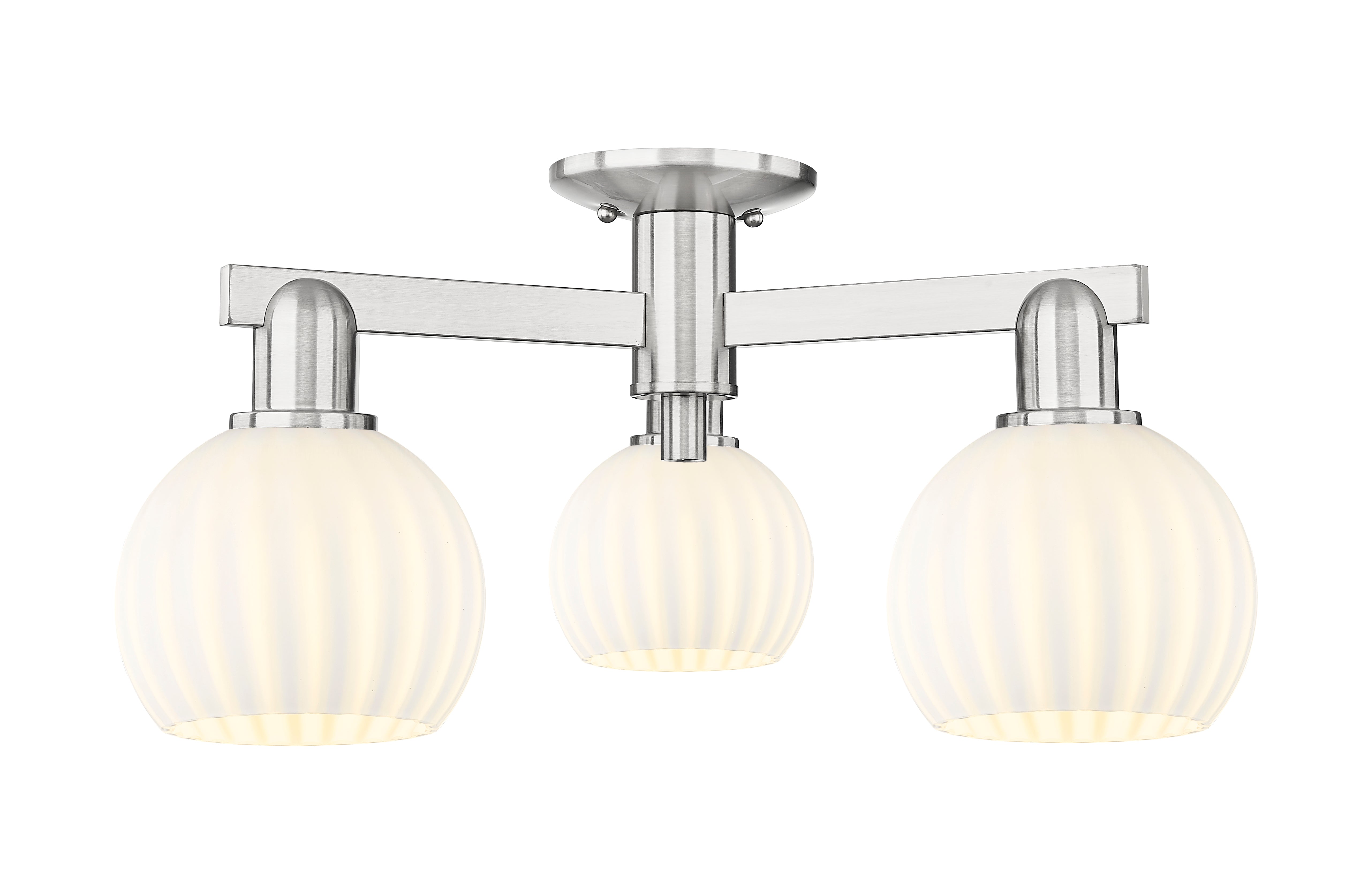 Arcadia Semi-Flush Mount Brushed Satin Nickel