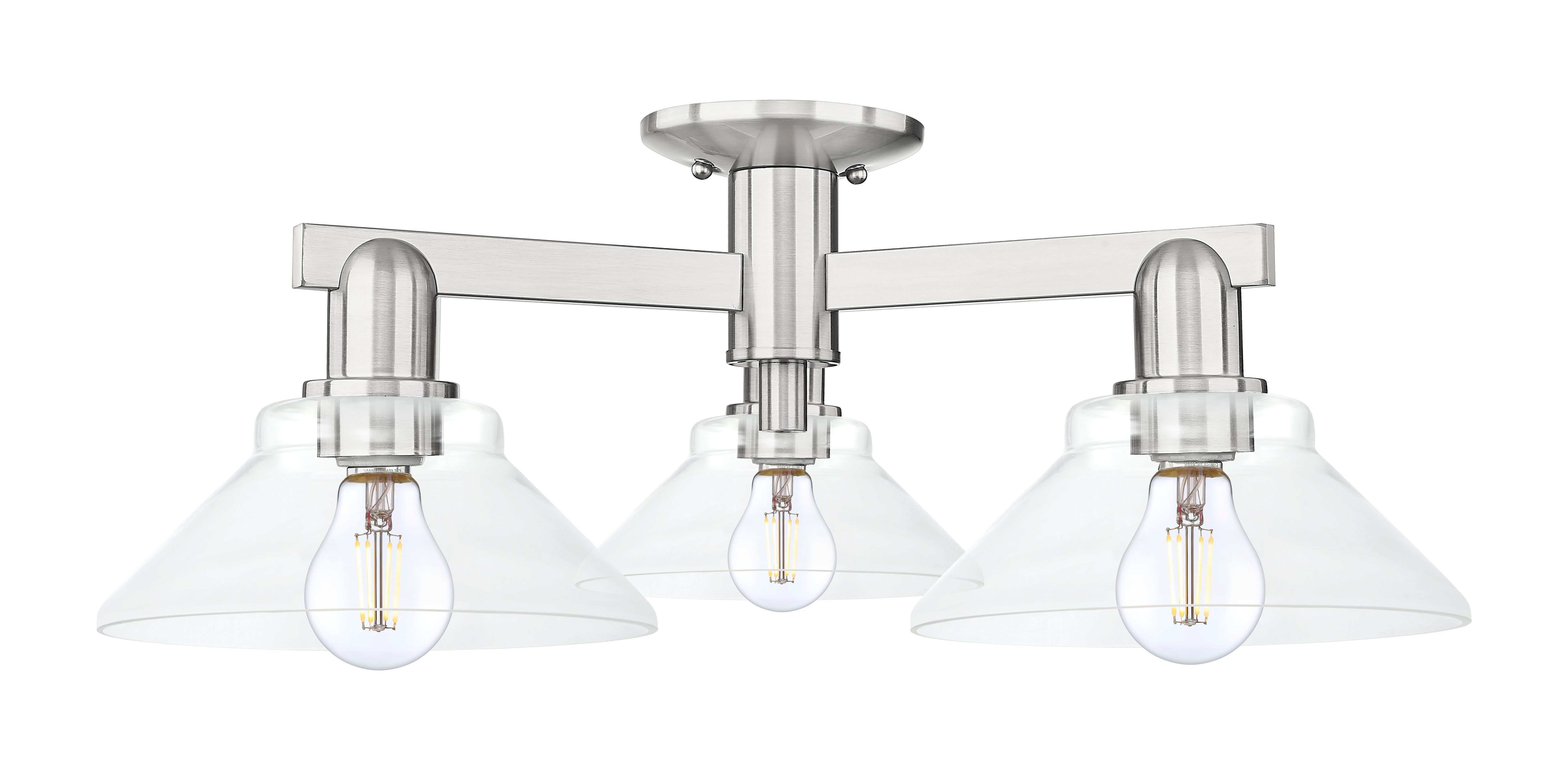 Arcadia Semi-Flush Mount Brushed Satin Nickel