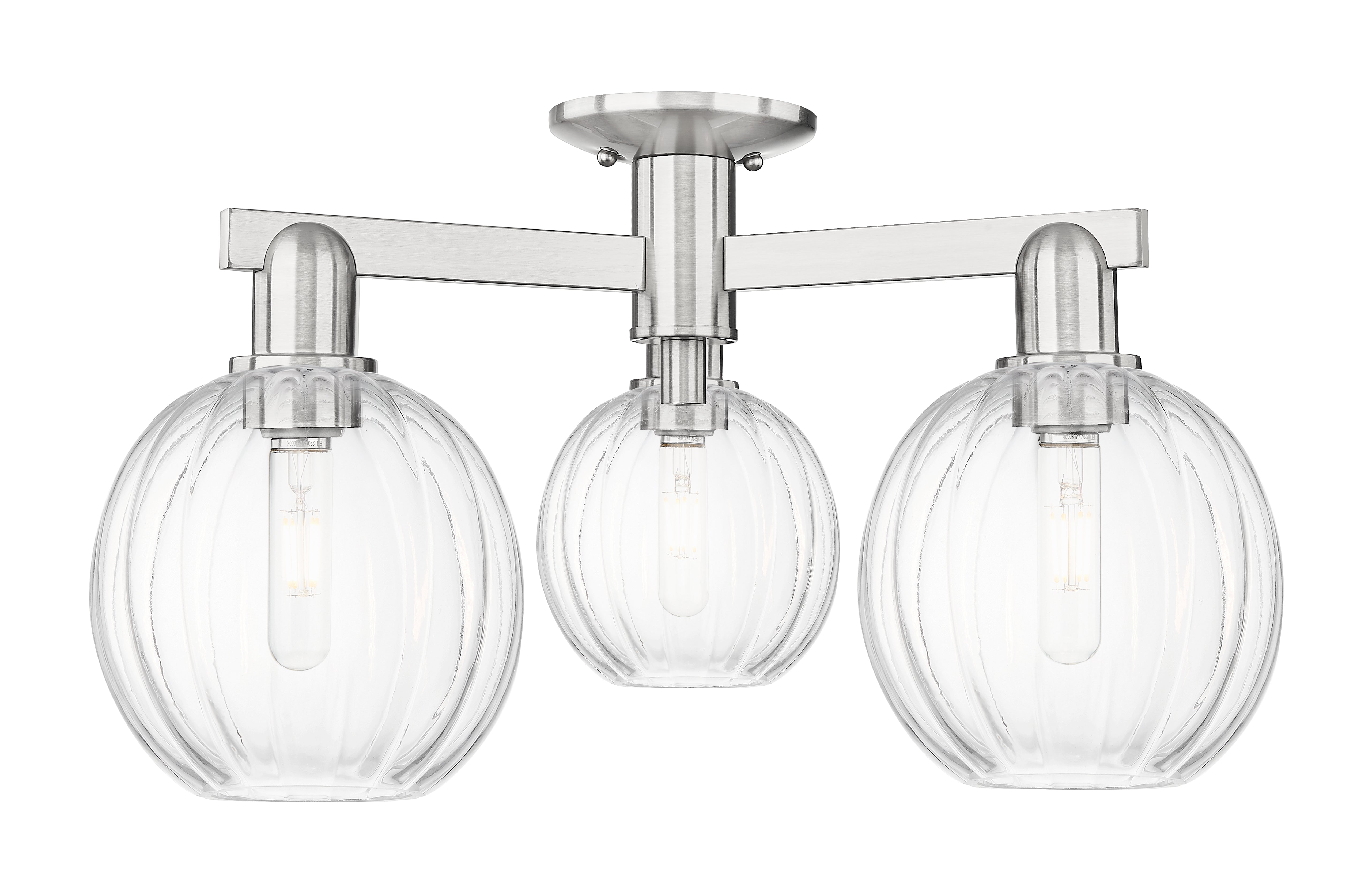 Arcadia Semi-Flush Mount Brushed Satin Nickel