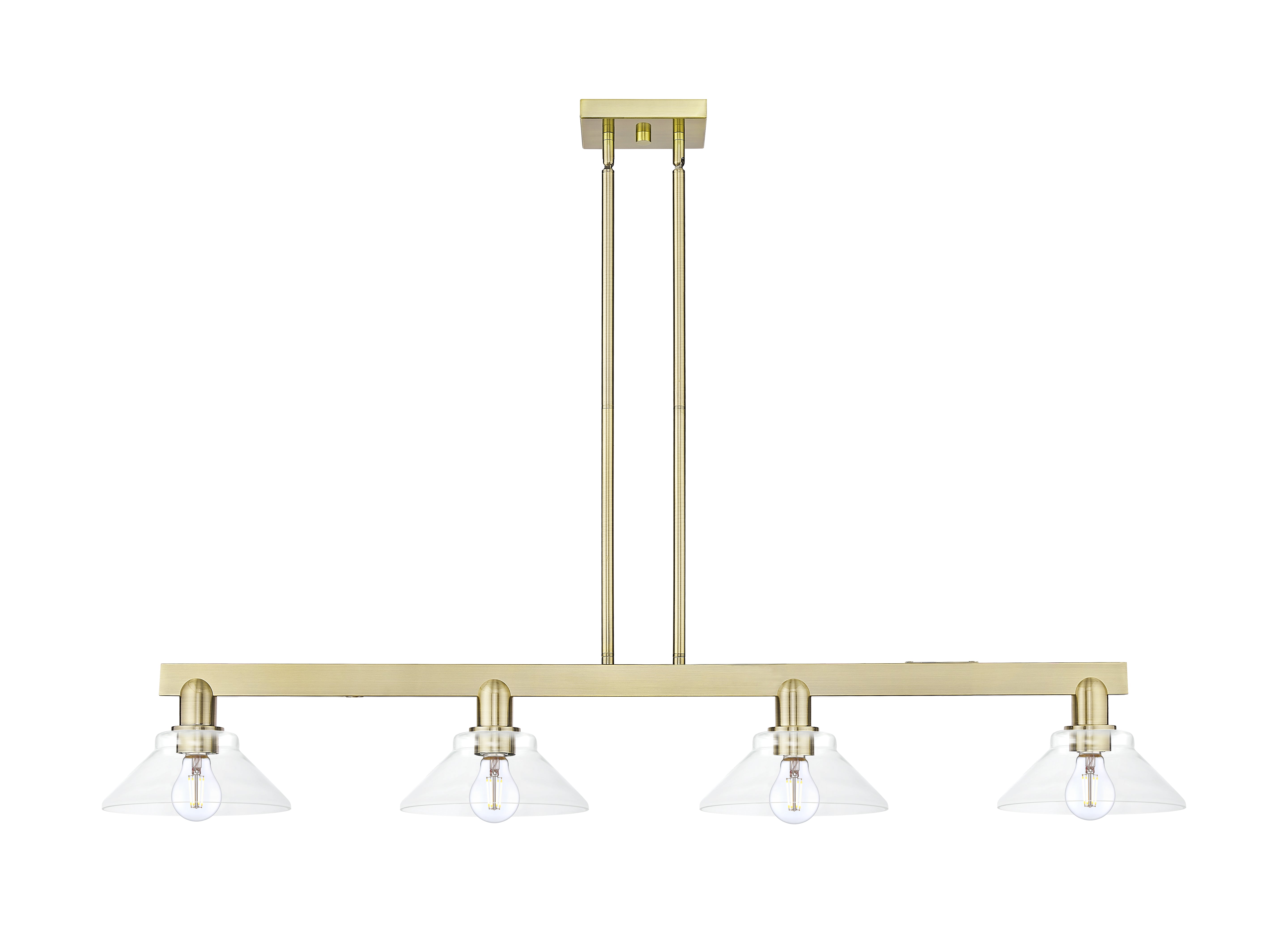 Arcadia Island Light Cast Brass Glass Steel