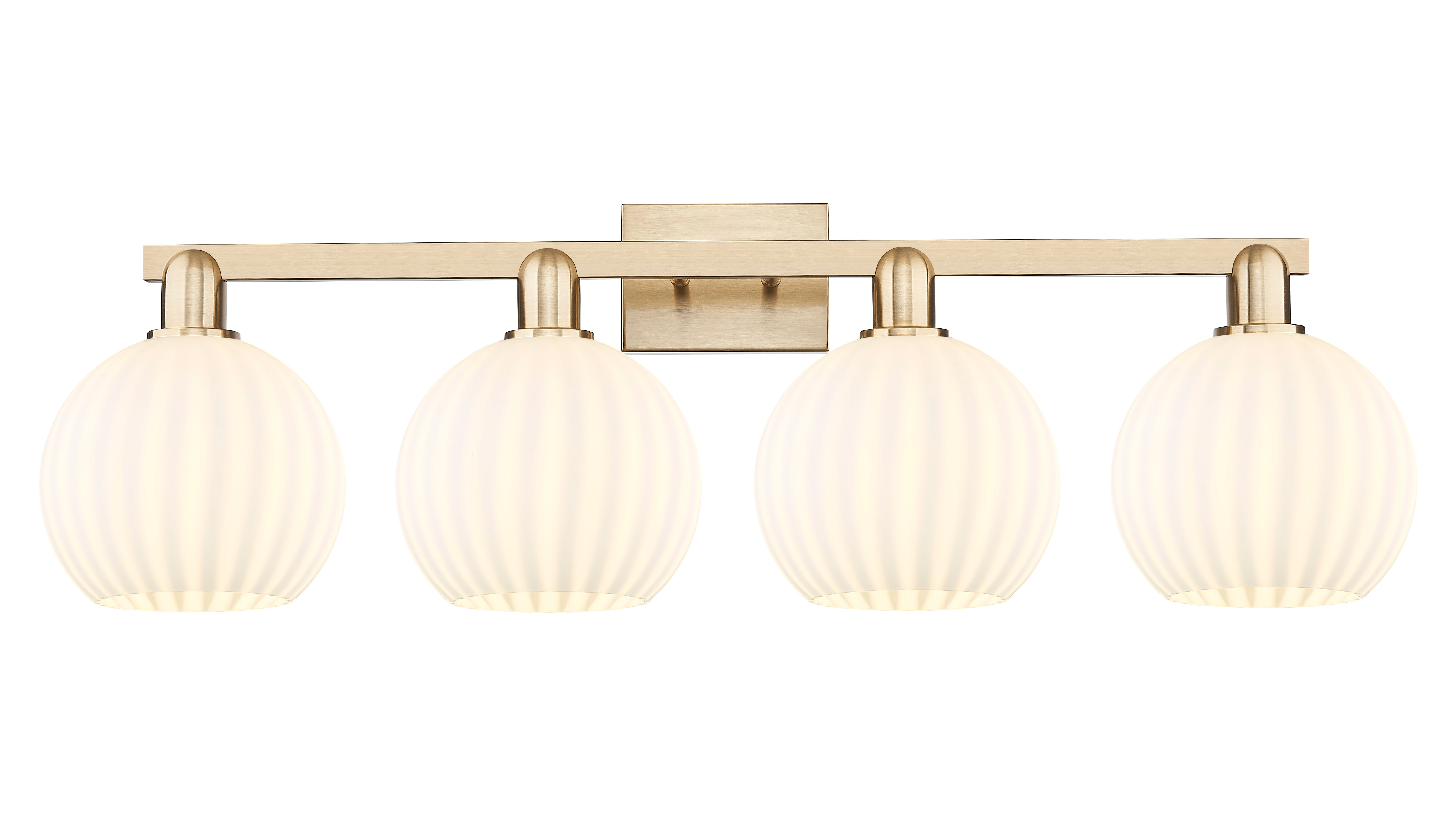 Arcadia Bath Vanity Light Brass Glass Steel