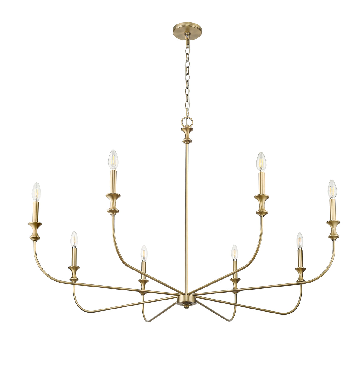 31.75'' Savanne Vintage Brass 8 Light Chandelier