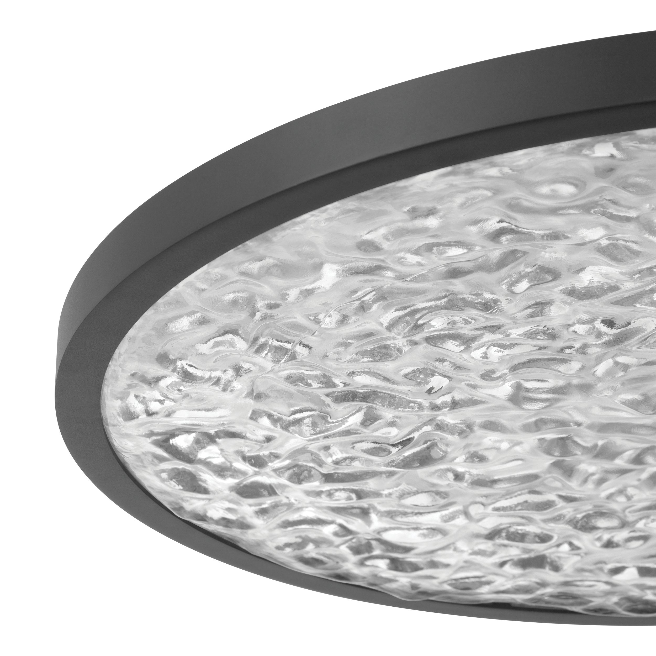 Courtney 24-inch Textured Black 5CCT LED Convertible Pendant with Clear Water Glass