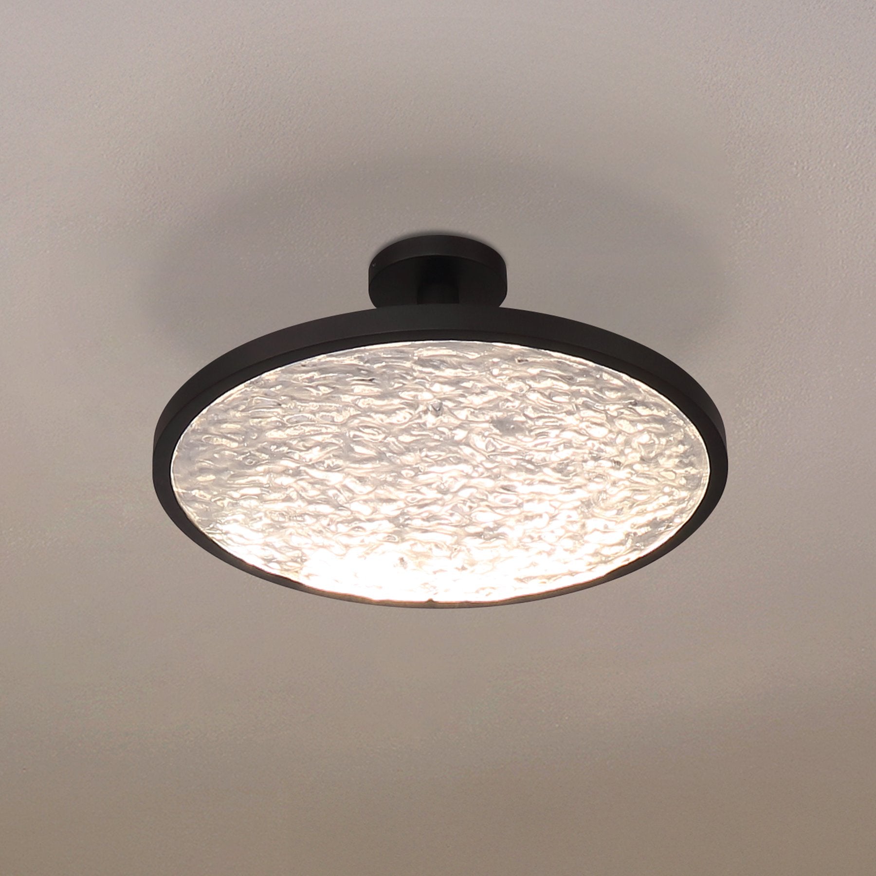 Courtney 24-inch Textured Black 5CCT LED Convertible Pendant with Clear Water Glass
