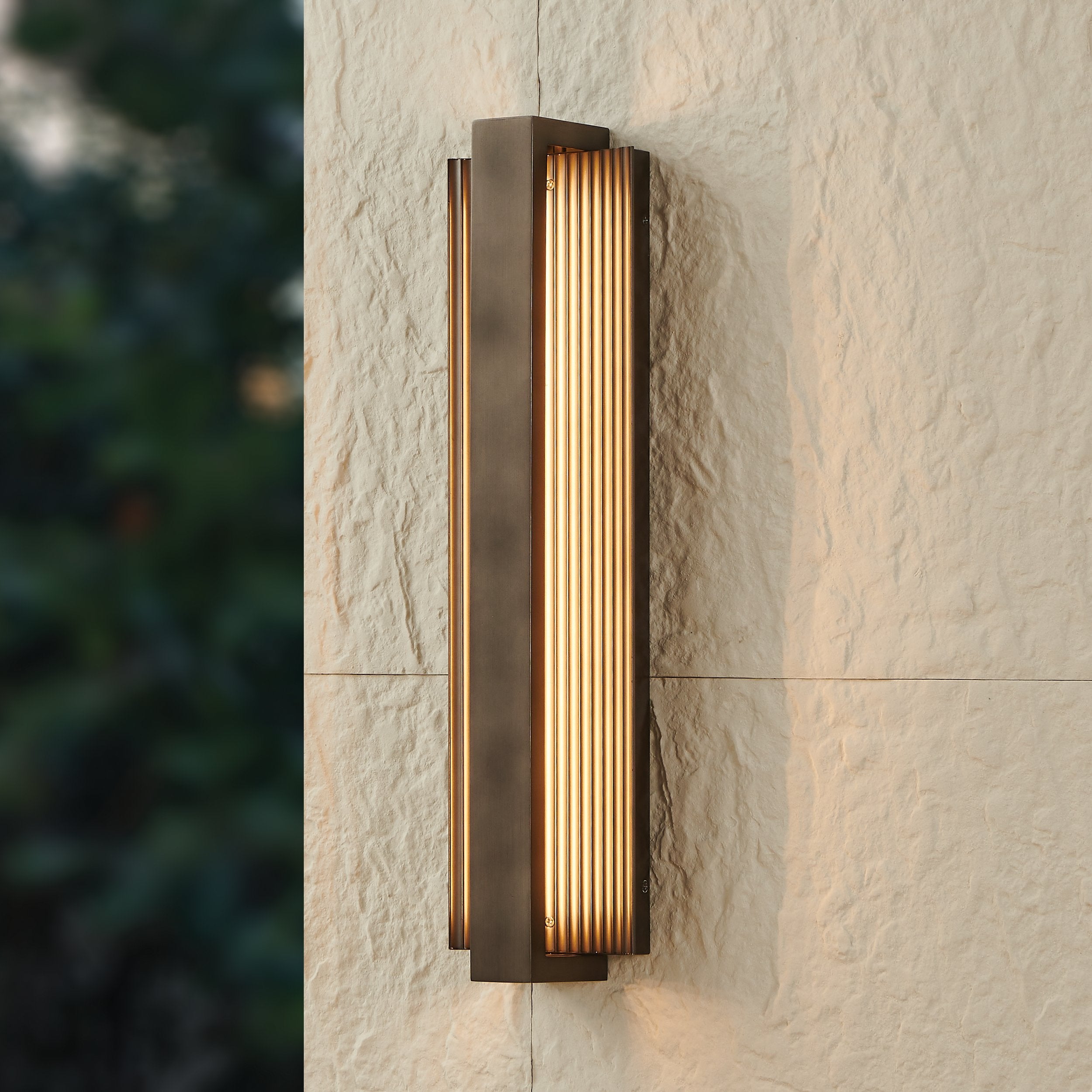 Jubilee 24-inch Forged Bronze 5CCT LED Exterior Wall Sconce