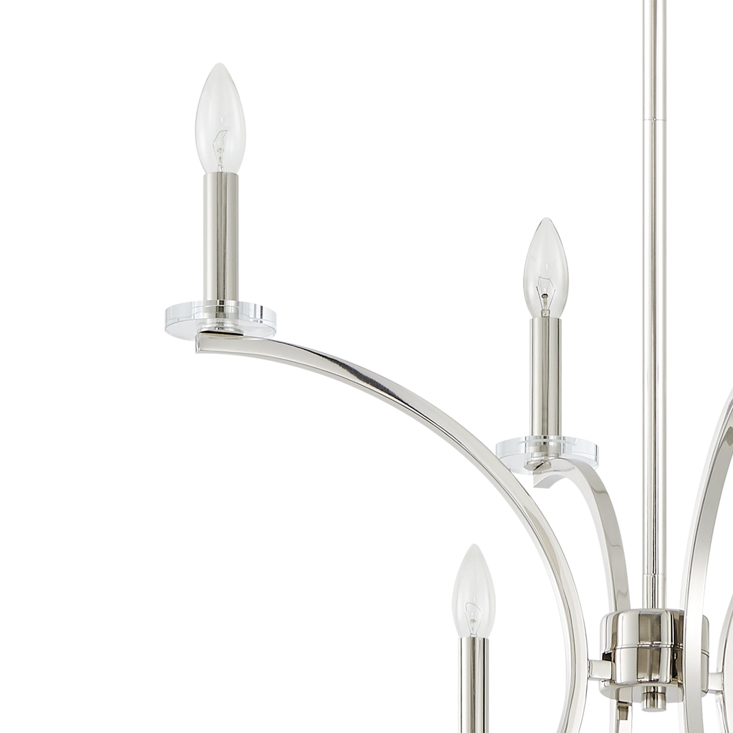 Florian 44-inch 8-light Polished Nickel and Clear Glass Chandelier