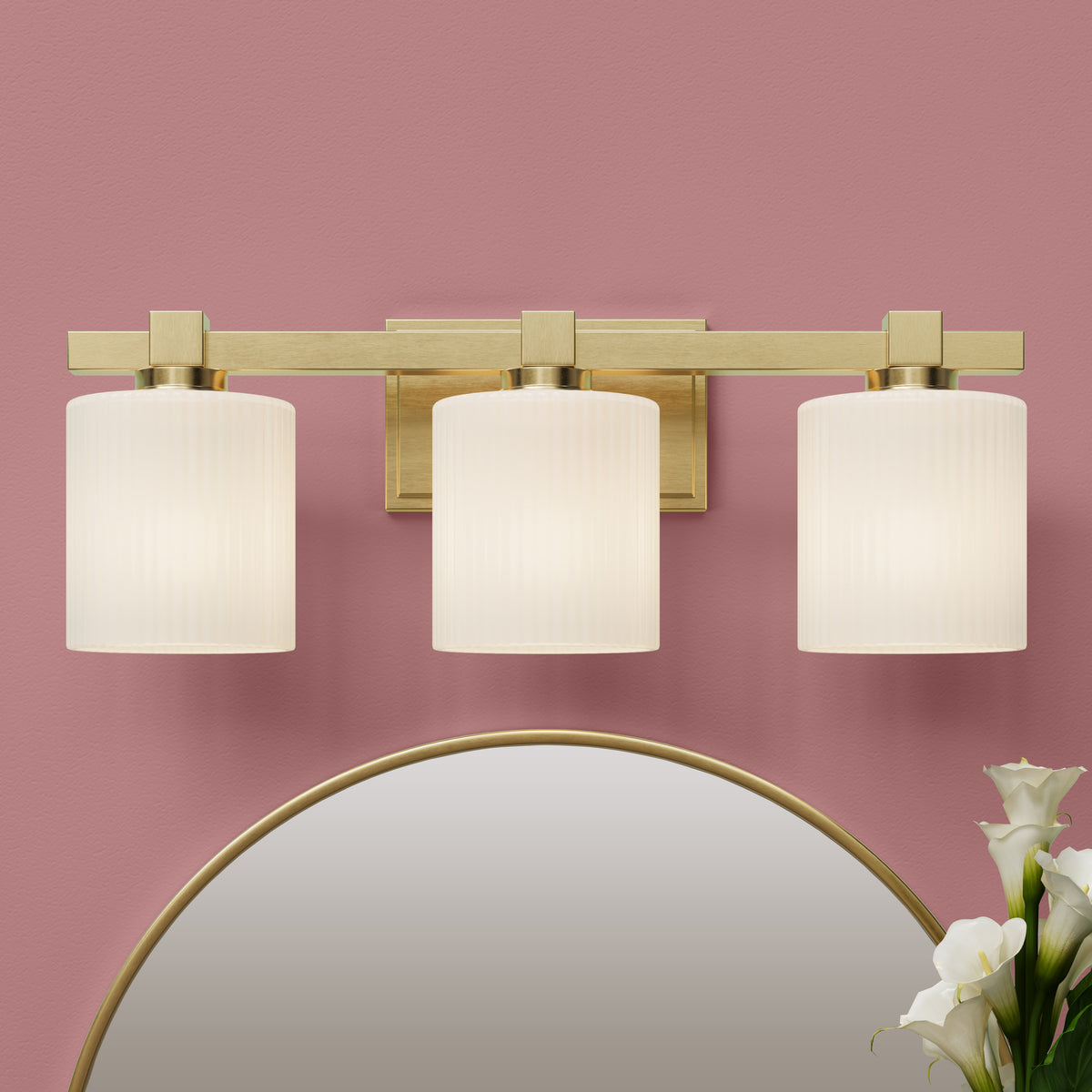 22'' Abelson Vintage Brass 3 Light Bath Vanity