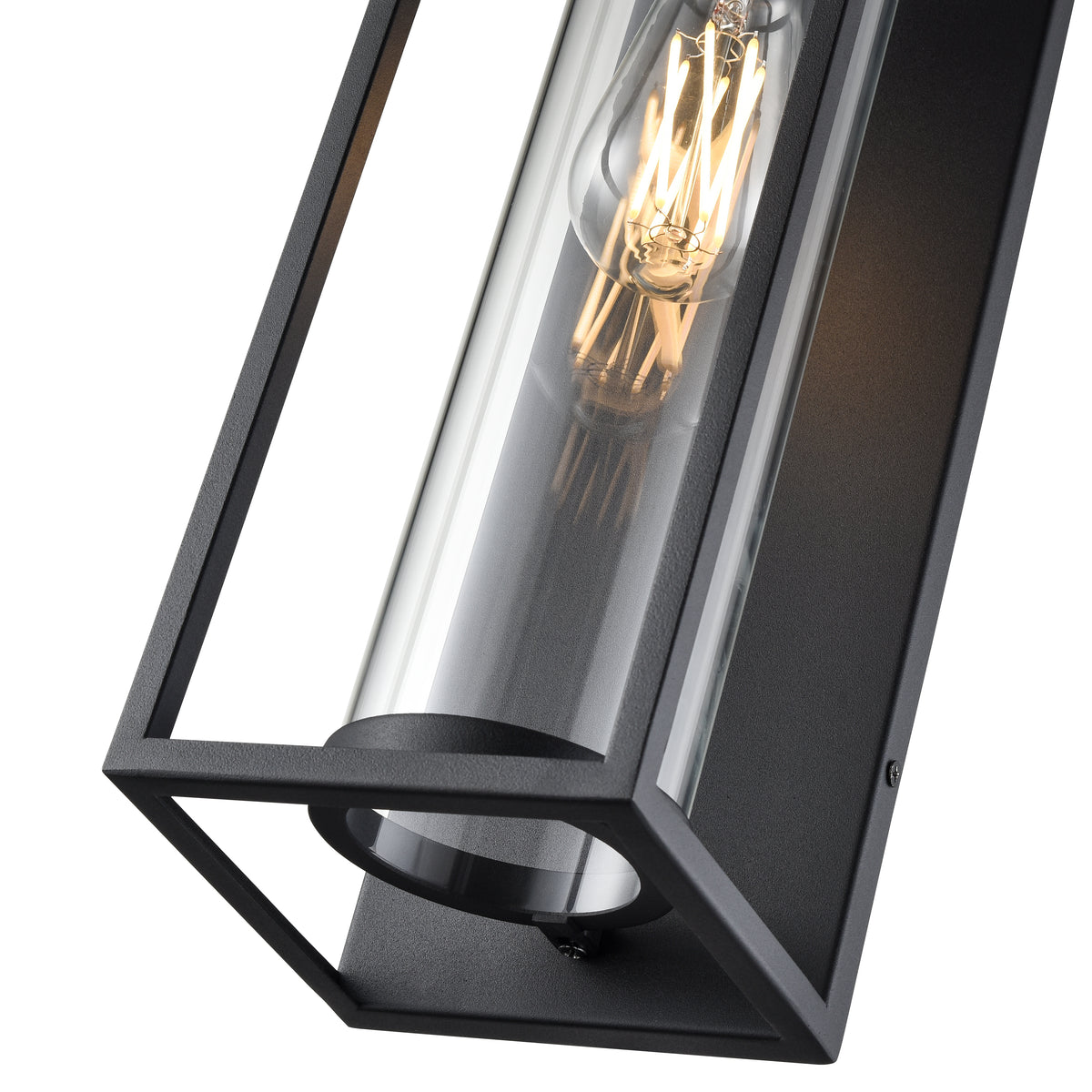 20-inch Caleb Textured Black 1-Light Outdoor Wall Sconce