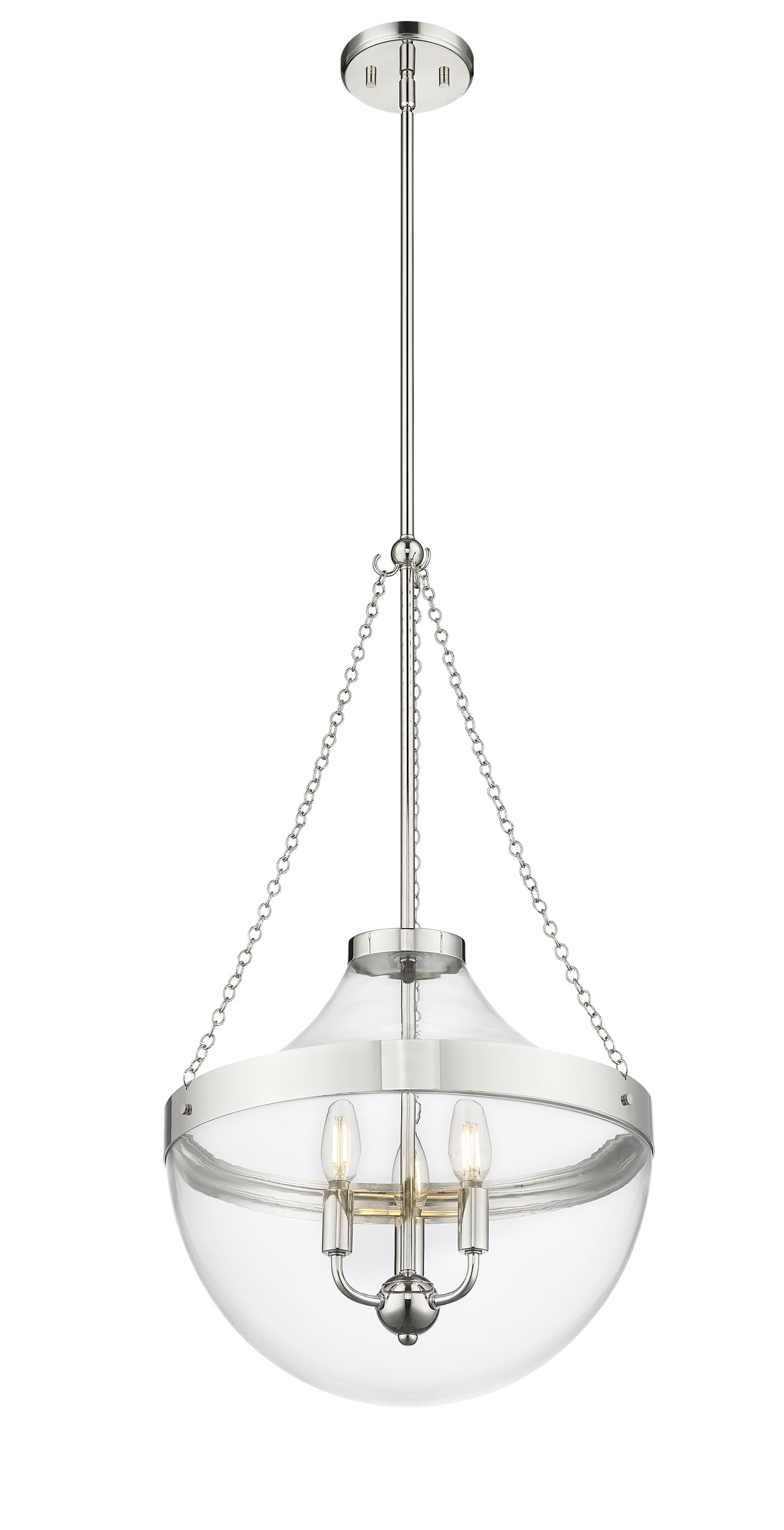 29.5'' Clarra Polished Nickel 3 Light Pendant