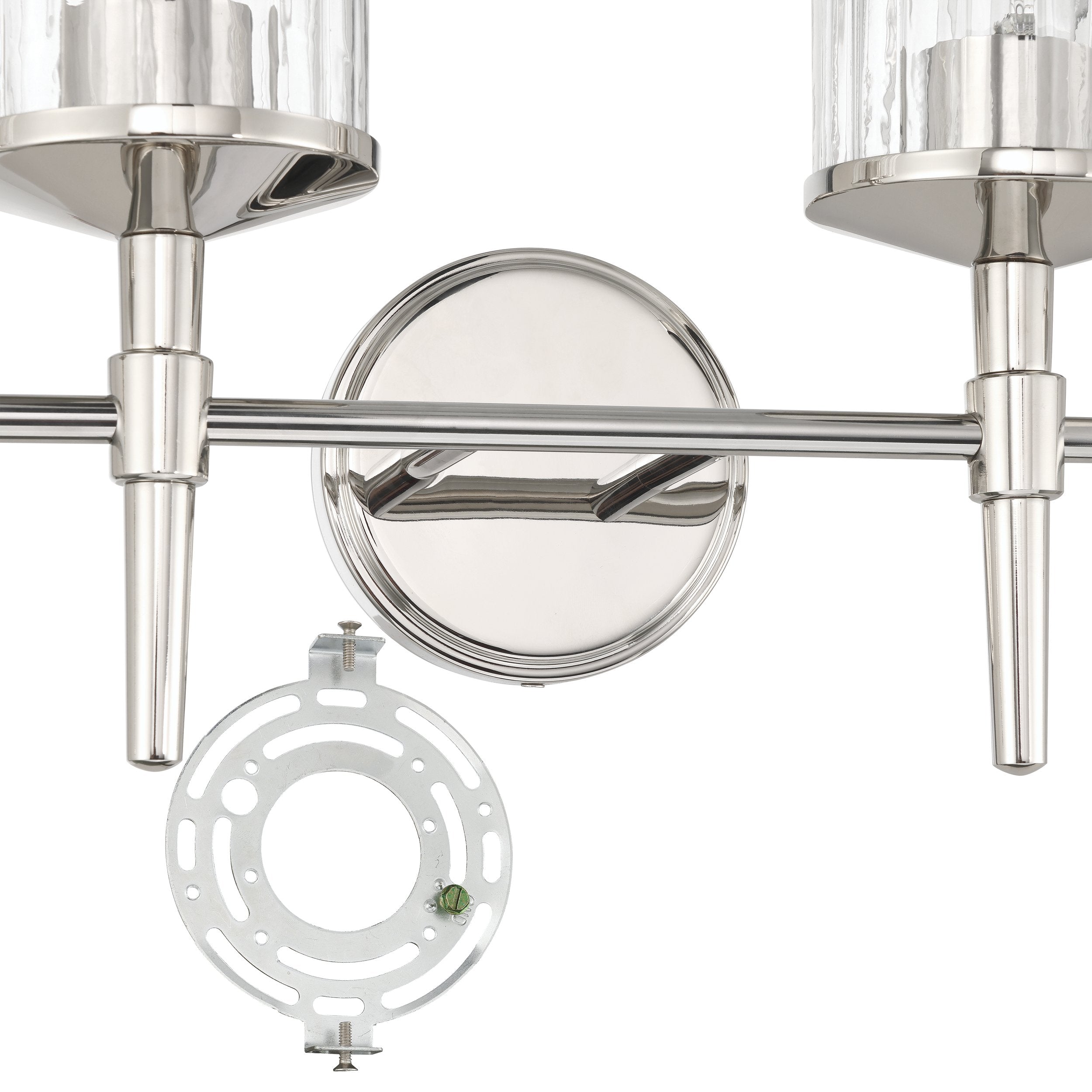 Andrea 32-inch 4-light Polished Nickel Vanity Light with Clear Ribbed Glass Shades
