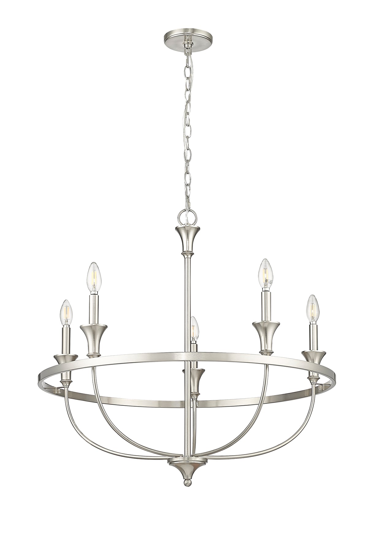 28'' Emery Brushed Nickel 5 Light Chandelier