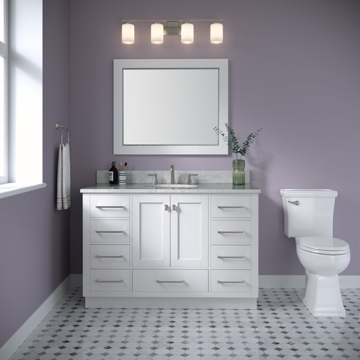31.13'' Durham Satin Nickel 4 Light Bath Vanity