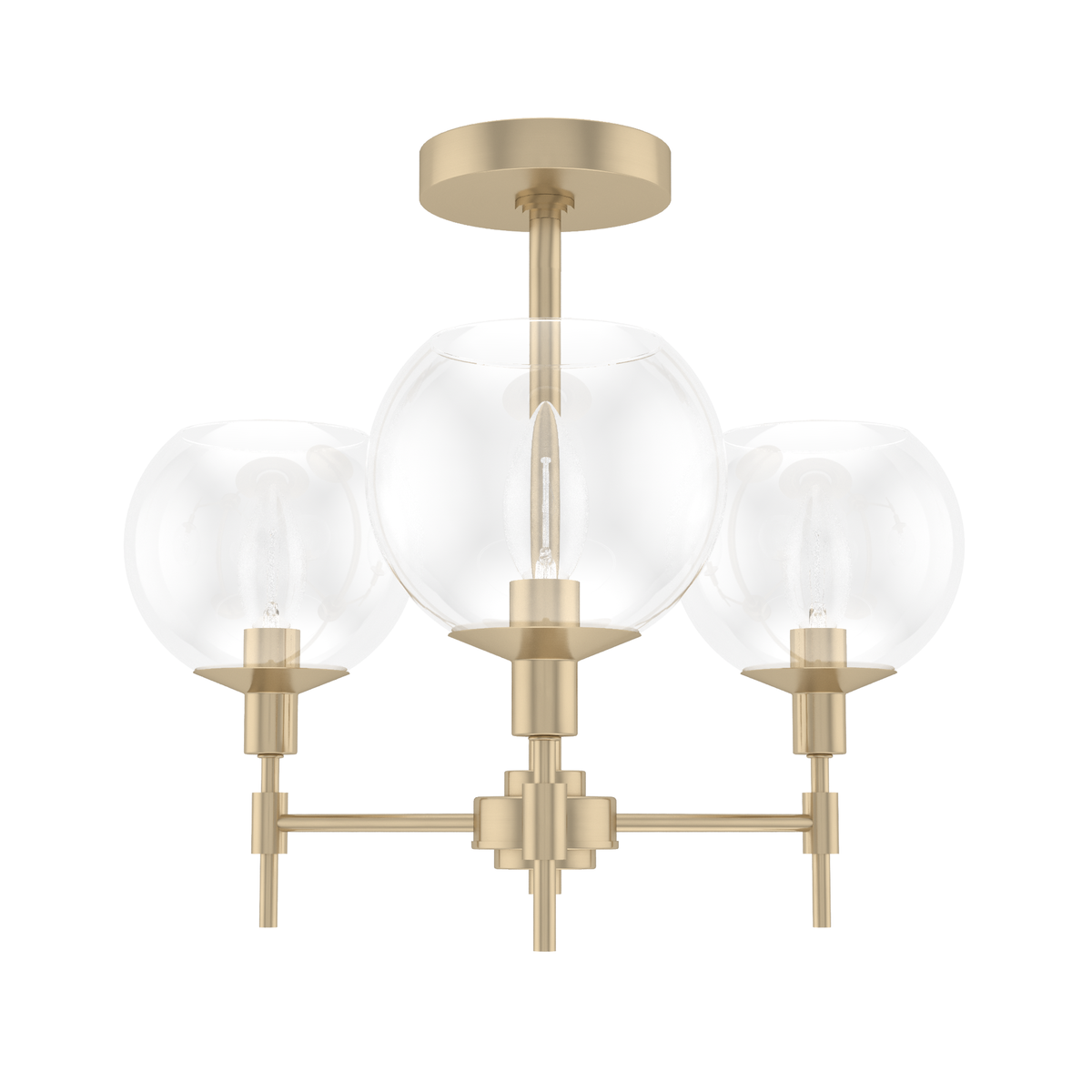 Xidane 19-inch 3-light Alturas Gold Chandelier with Clear Glass