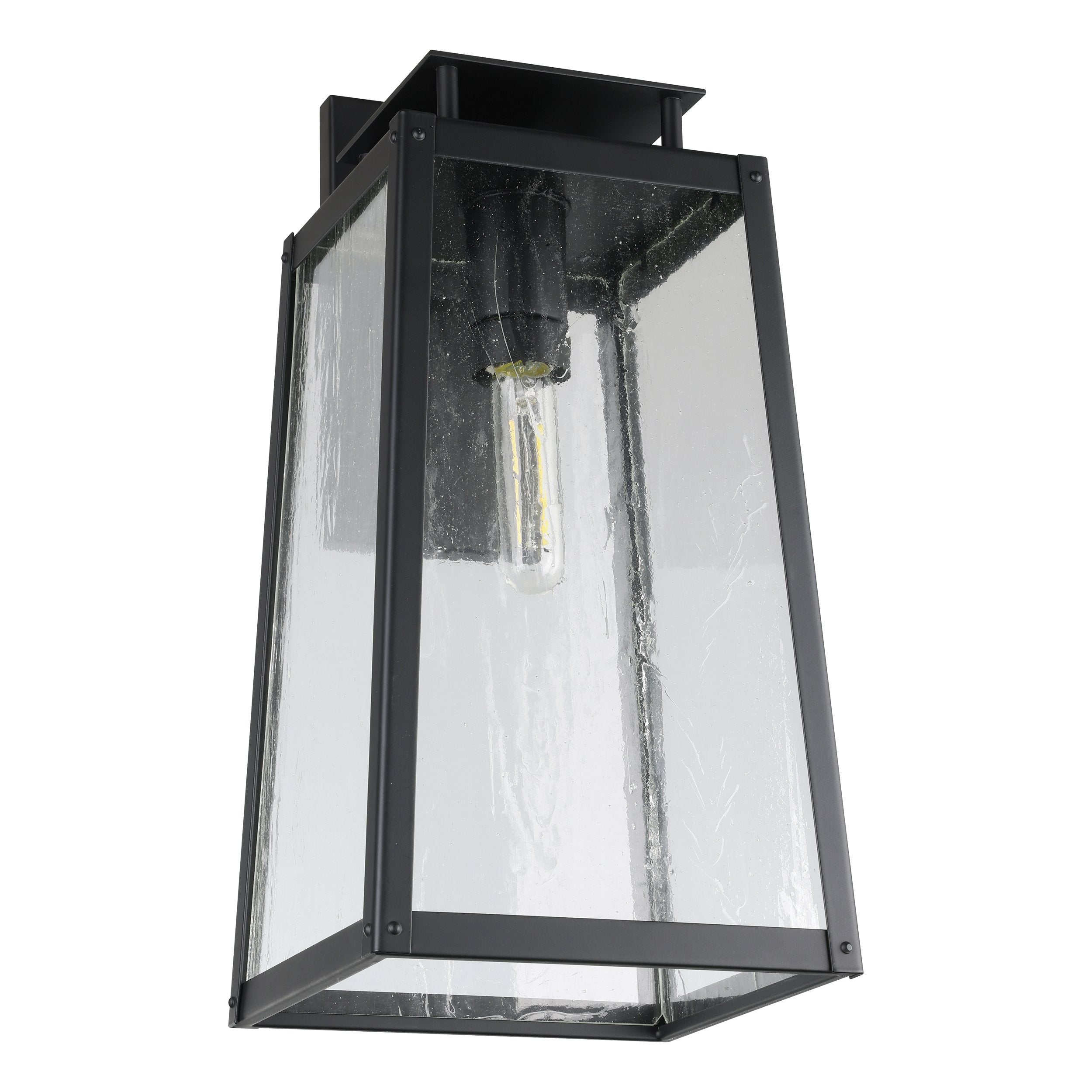 Salford 19-inch 1-light Matte Black Exterior Wall Sconce with Clear Antique Glass