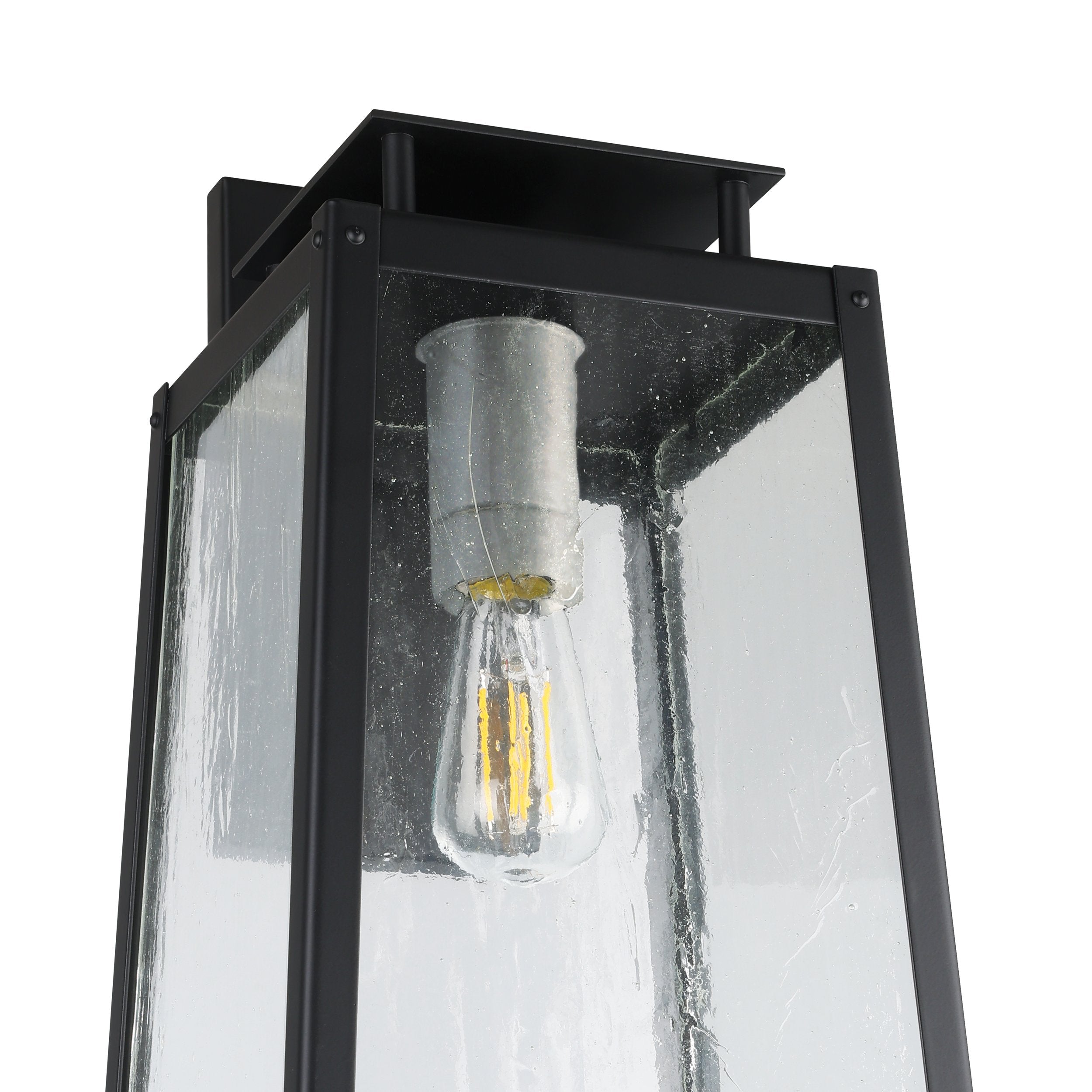 Salford 19-inch 1-light Matte Black Exterior Wall Sconce with Clear Antique Glass