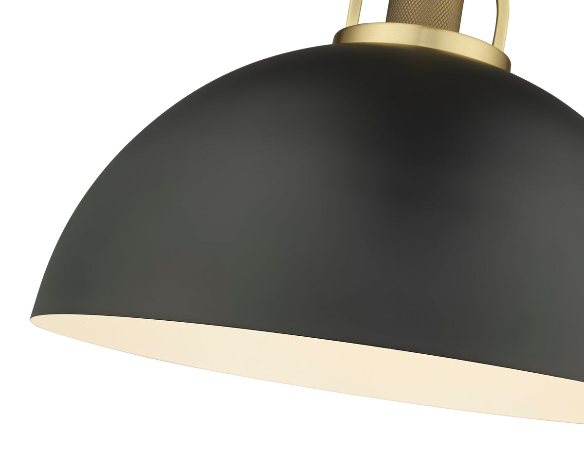 14.5'' Artistan Vintage Brass/Matte Black 1 Light Pendant