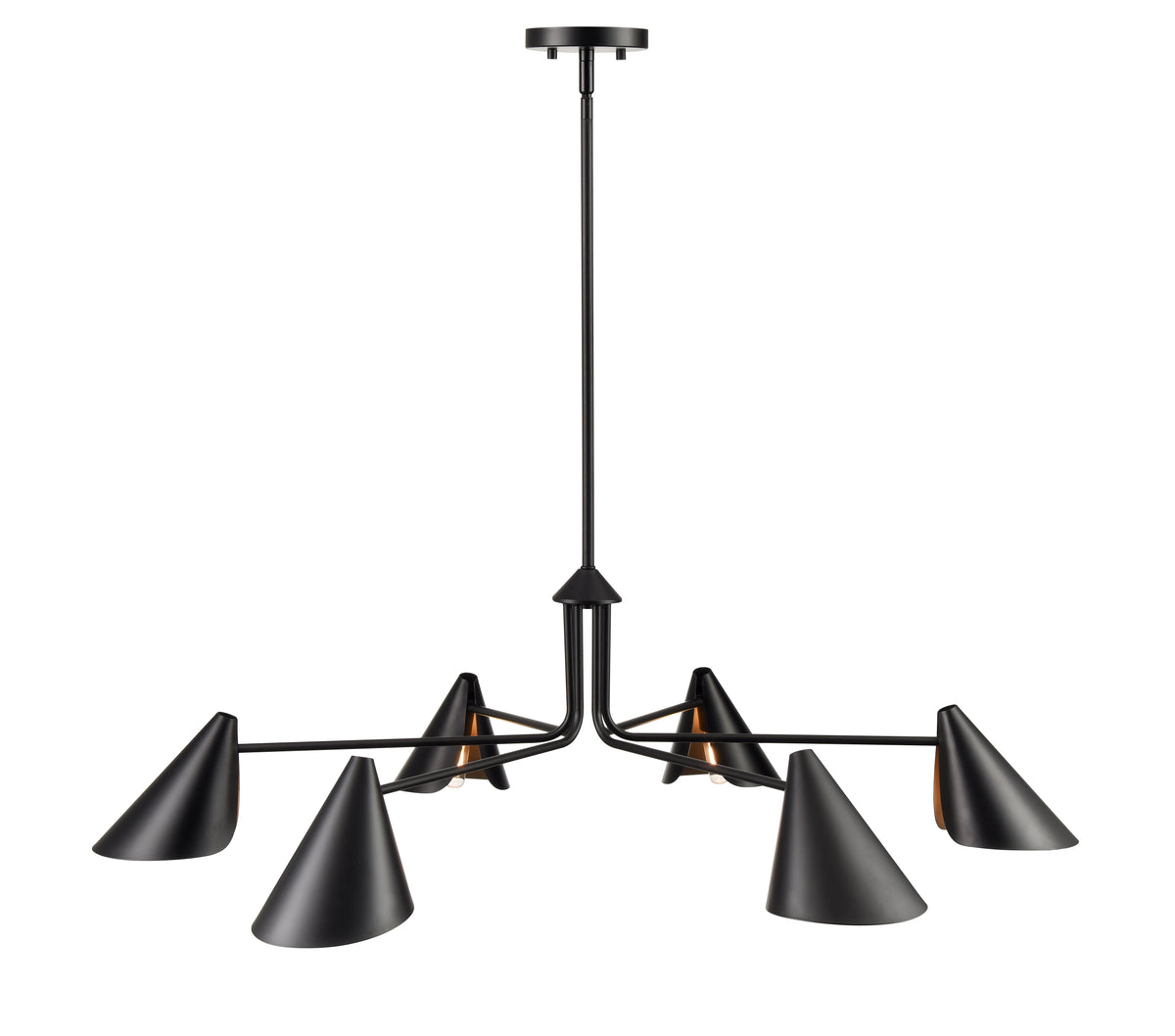 11.25'' Warhol Matte Black 6 Light Chandelier