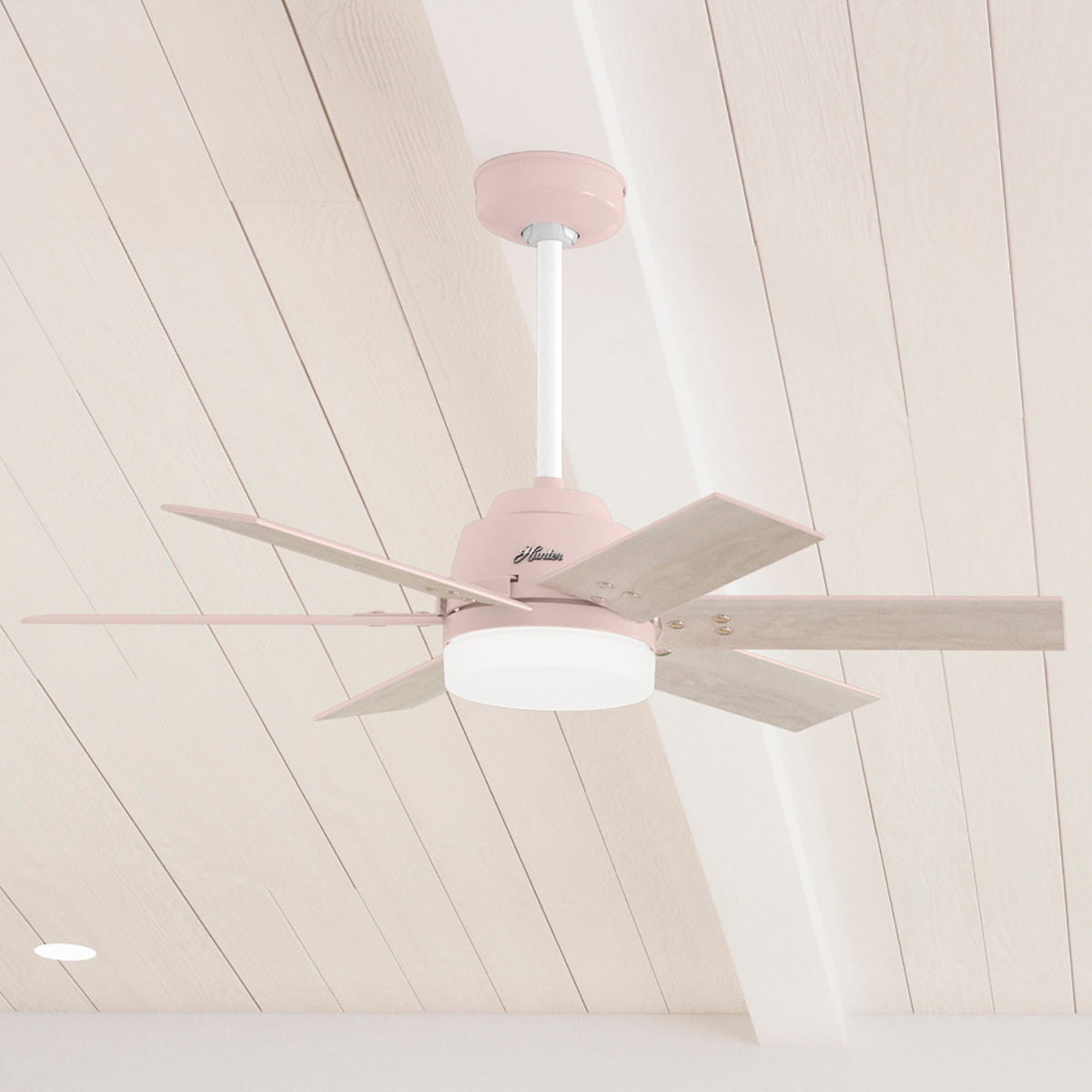 44 inch Pacer Blush Pink Ceiling Fan with LED Light Kit and Handheld Remote