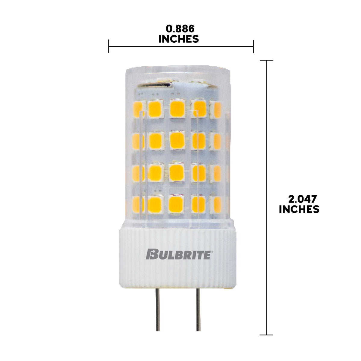T7 5W Non-Dimmable LED Light Bulb with GY6.35 Base, 2700K, 550 Lumens, 12V, 2-Pack