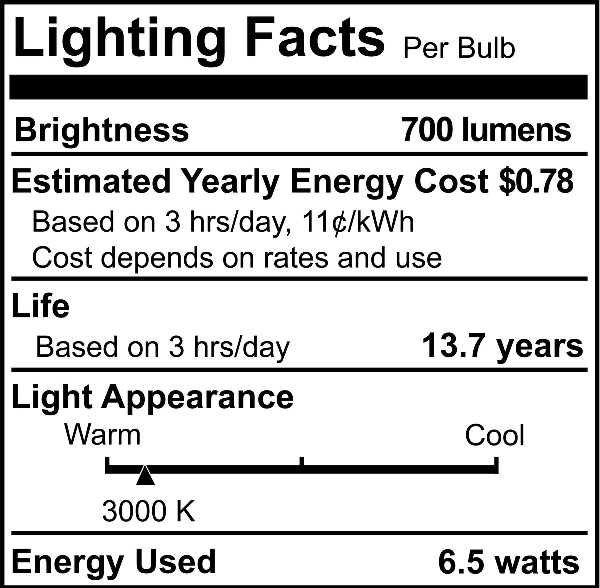 T6 6.5W Dimmable Clear LED Light Bulb with E11 Base, 3000K, 700 Lumens, 2-Pack