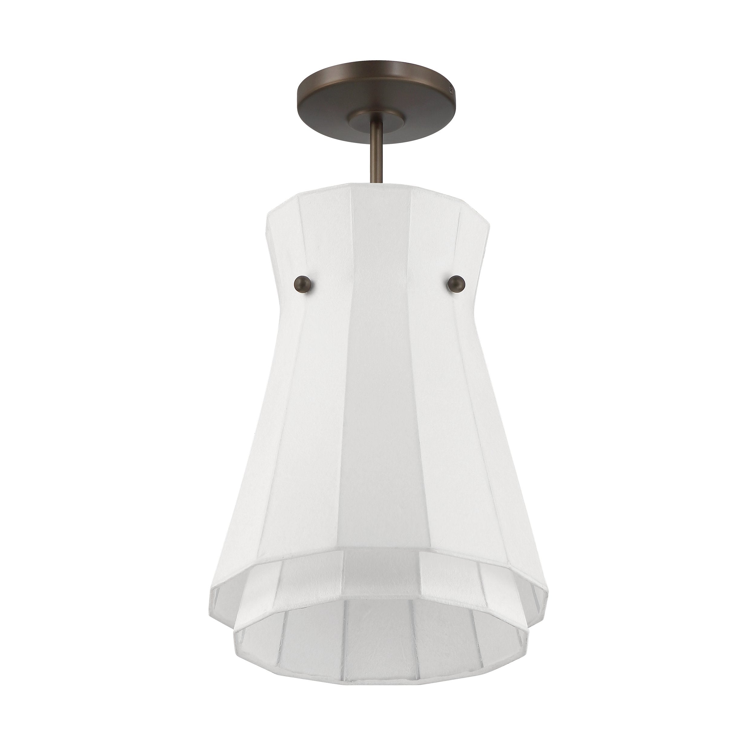 Bryony 12-inch 1-light Forged Bronze Convertible Pendant with White Synthetic Silk Shade