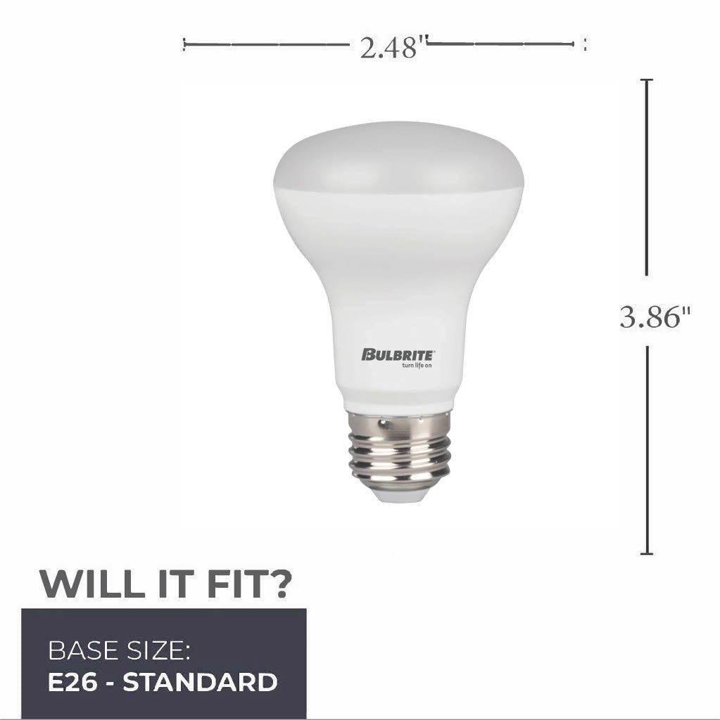 BR20 Dimmable Frost Filament LED Light Bulb with E26 Base, 3000K, 525 Lumens, 4-Pack