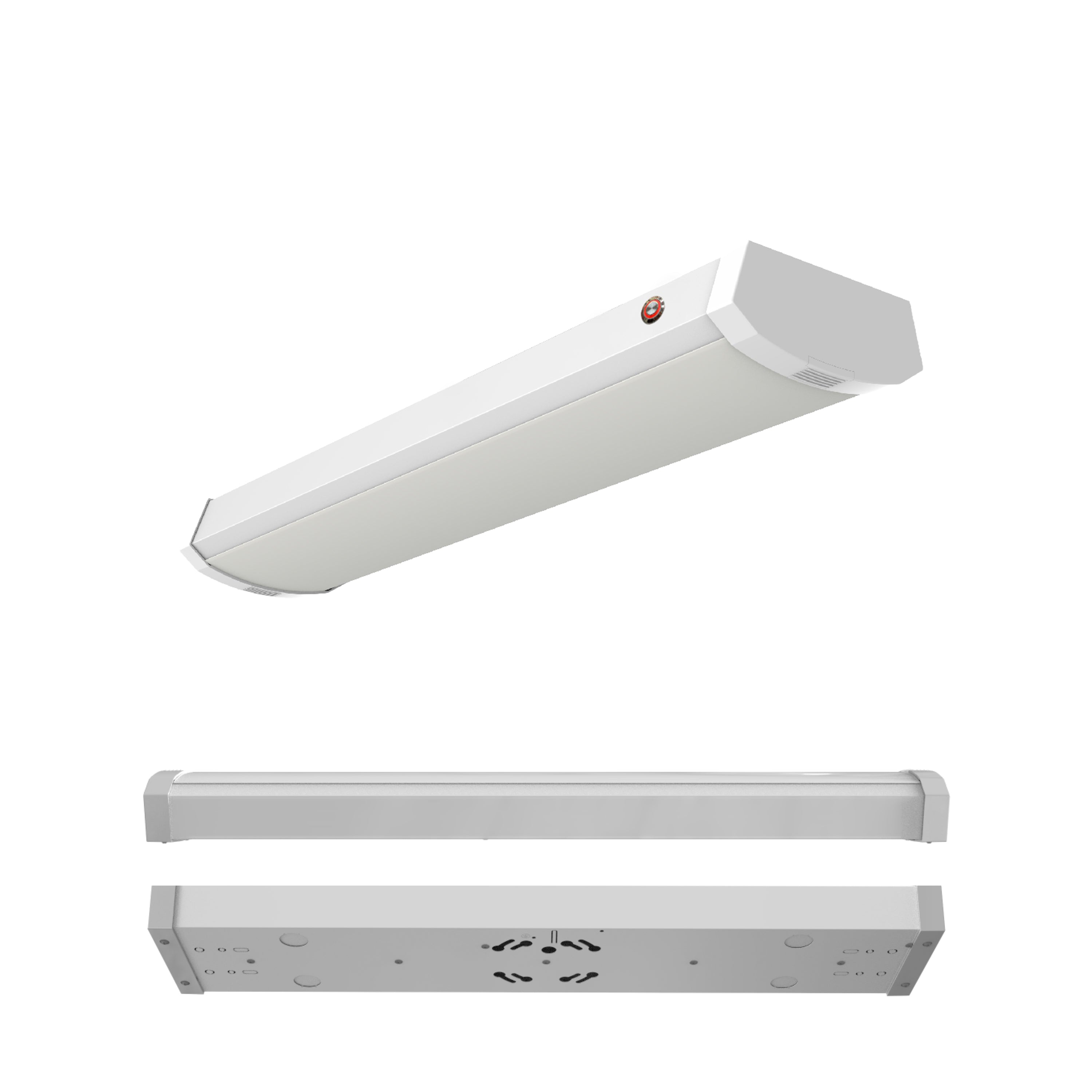 2-foot White 20W Dimmable LED Wraparound Utility Light, 3000K, 2300 Lumens, Battery Backup