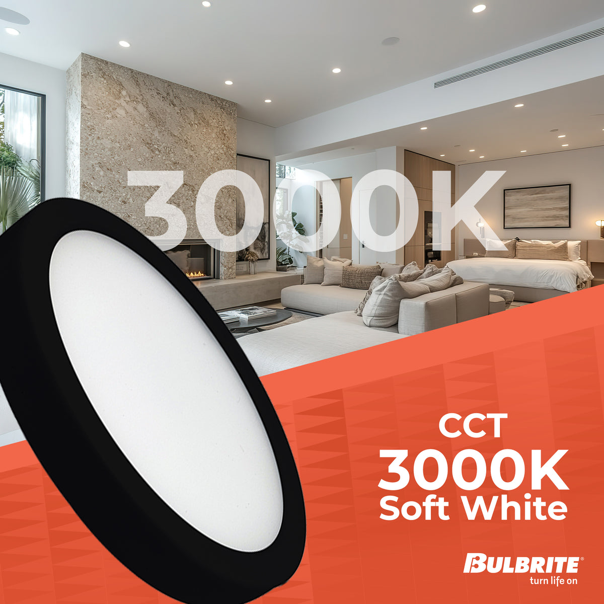 5-inch Black 10.3W Dimmable LED Flush Mount Ceiling Light, 3000K, 850 Lumens