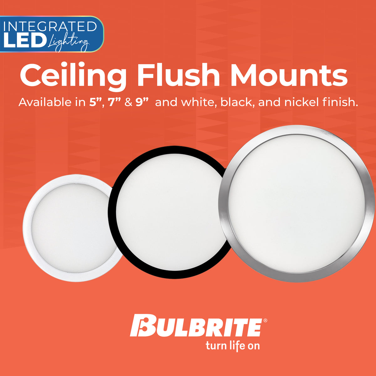 7-inch Nickel 14W Dimmable LED Flush Mount Ceiling Light, 3000K, 1150 Lumens