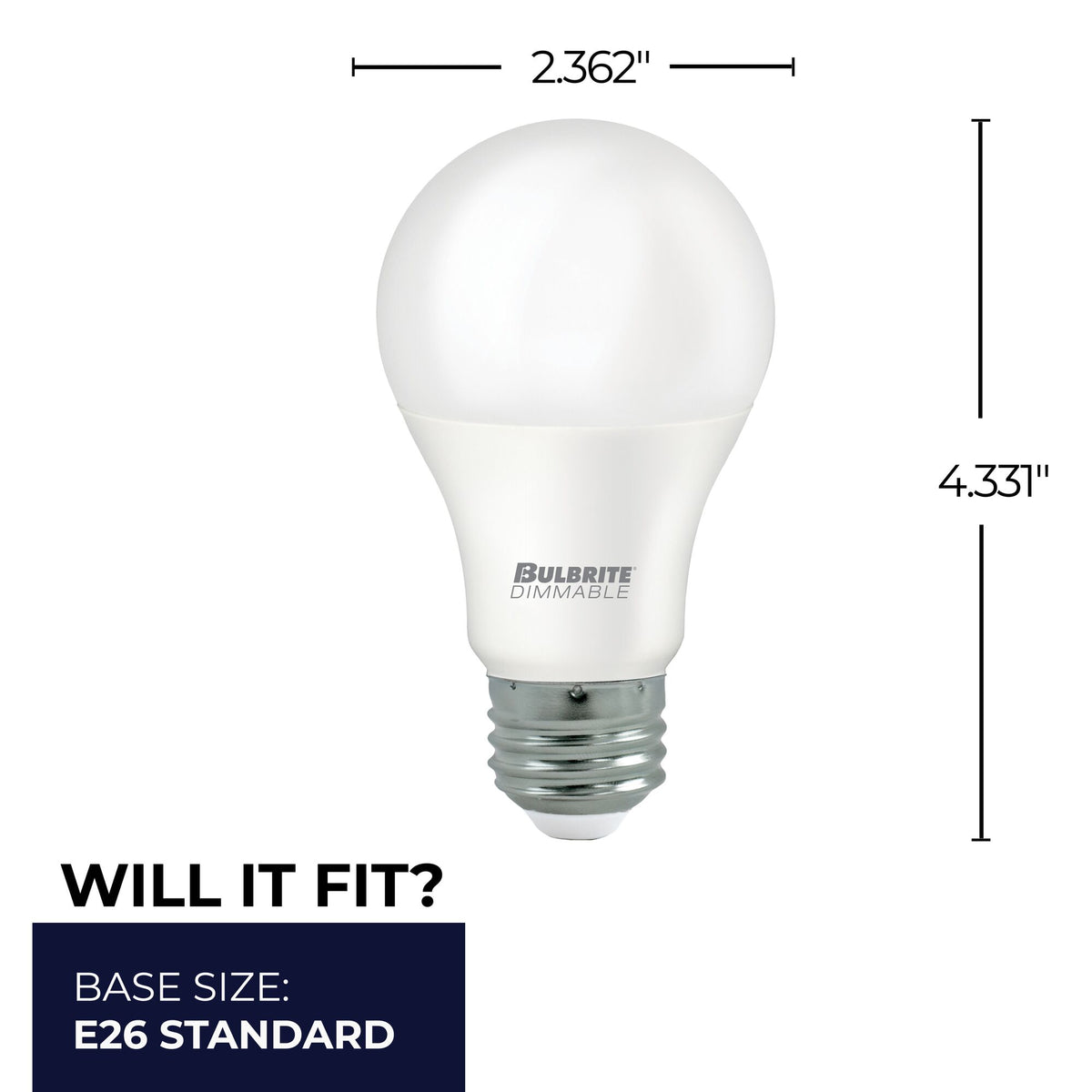 A19 9W Dimmable Frost Filament LED Light Bulb with E26 Base, 3000K, 800 Lumens, 4-Pack