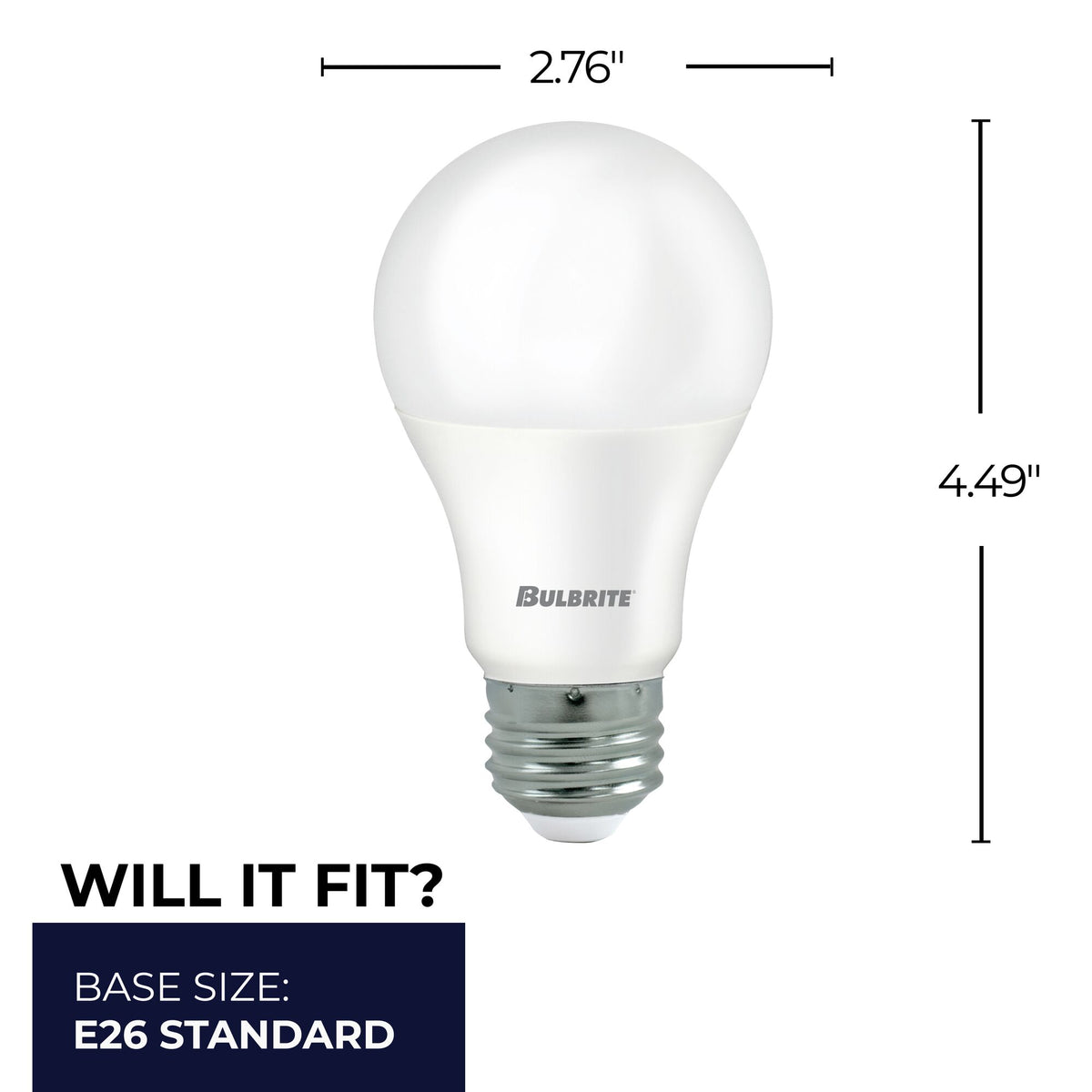 A19 5/9/14W Non-Dimmable Frost Filament LED Light Bulb with E26 Base, 2700K, 450/800/1600 Lumens, 4-Pack