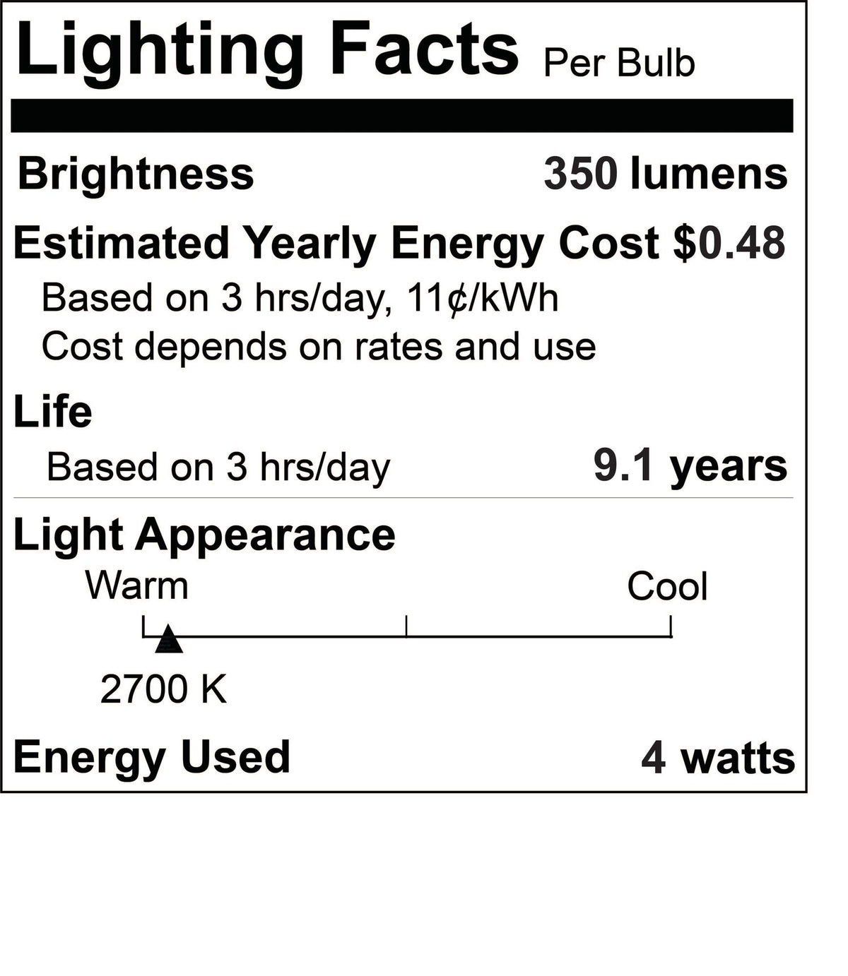 B11 4.1W Dimmable Clear Filament LED Light Bulb with E12 Base, 2700K, 400 Lumens, 8-Pack