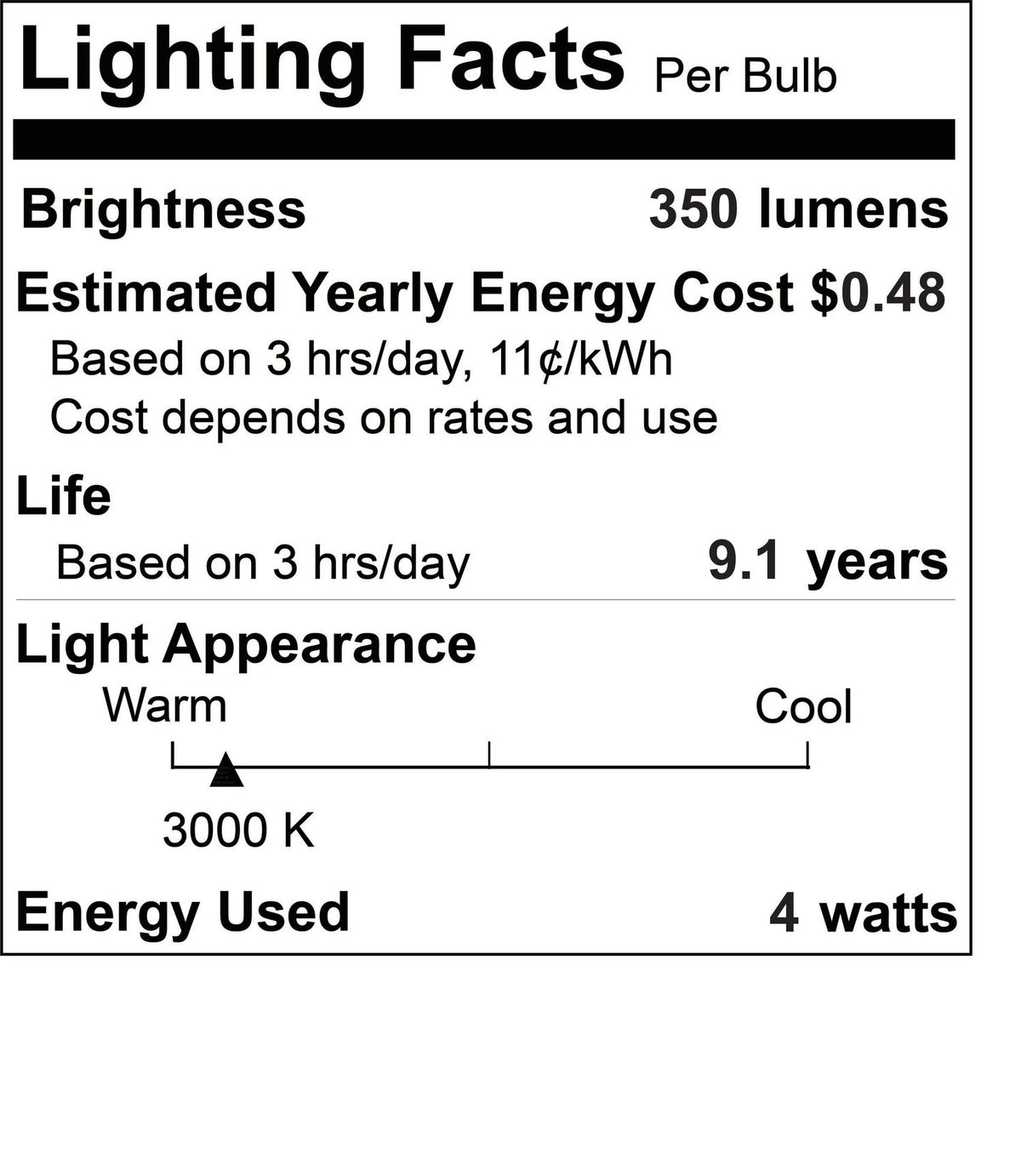 B11 4.1W Dimmable Clear Filament LED Light Bulb with E12 Base, 3000K, 400 Lumens, 8-Pack