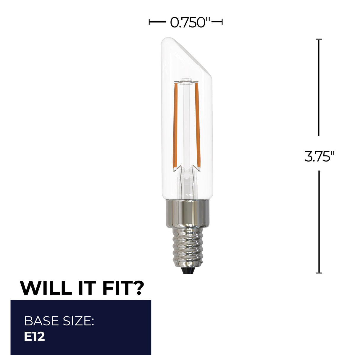 T6SL 4W Dimmable Clear Filament LED Light Bulb with E12 Base, 2700K, 400 Lumens, 4-Pack